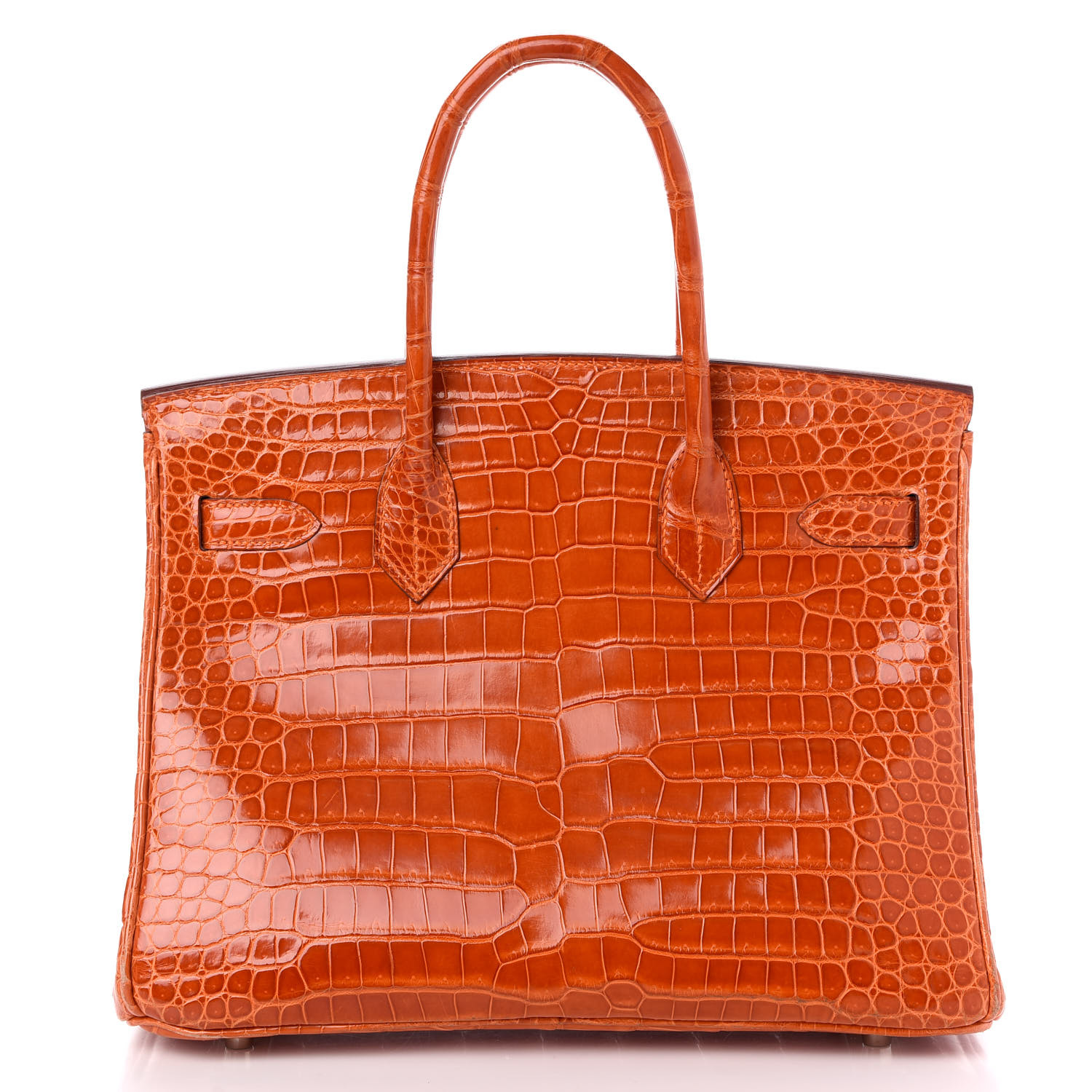 HERMES Shiny Porosus Crocodile Birkin 30 Orange 913024 | FASHIONPHILE