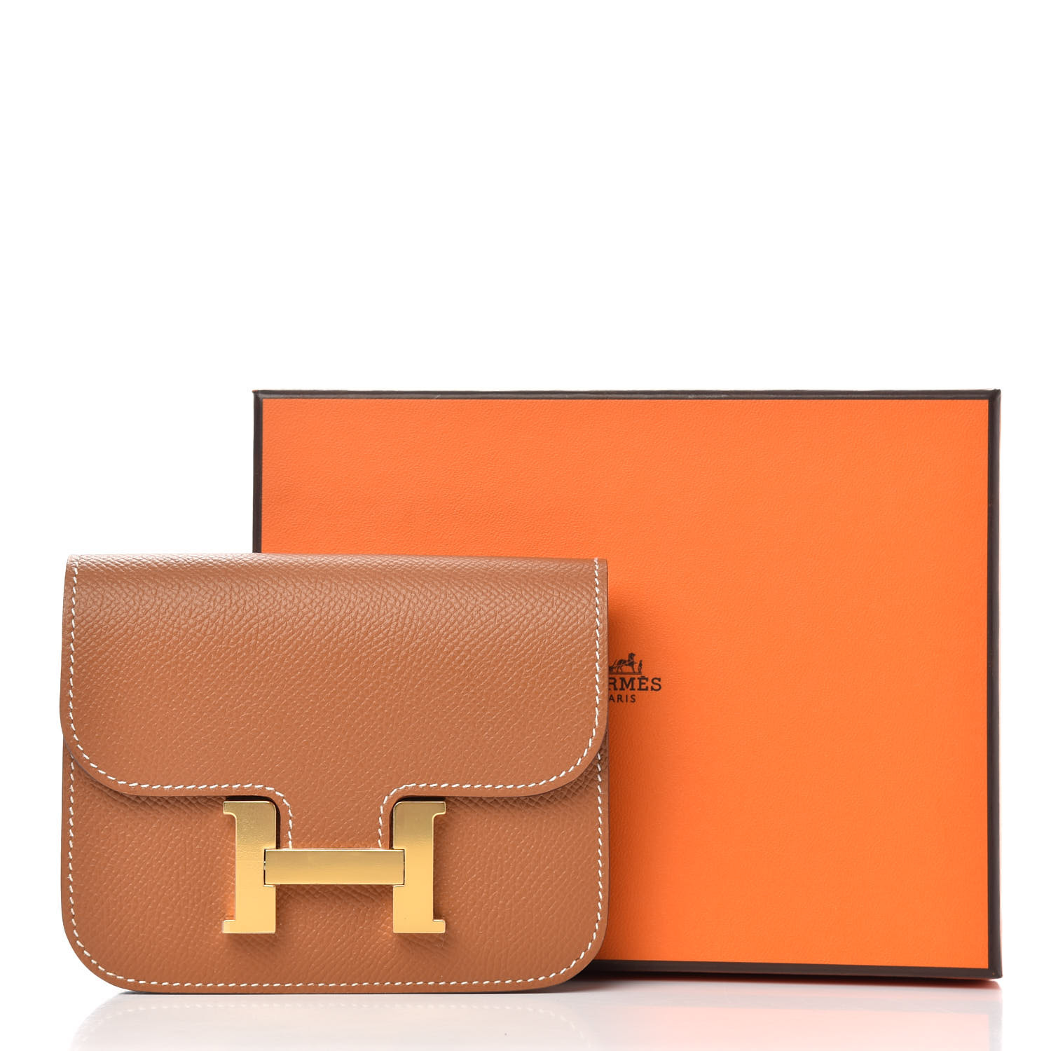 HERMES Epsom Constance Slim Wallet Gold 743608 | FASHIONPHILE