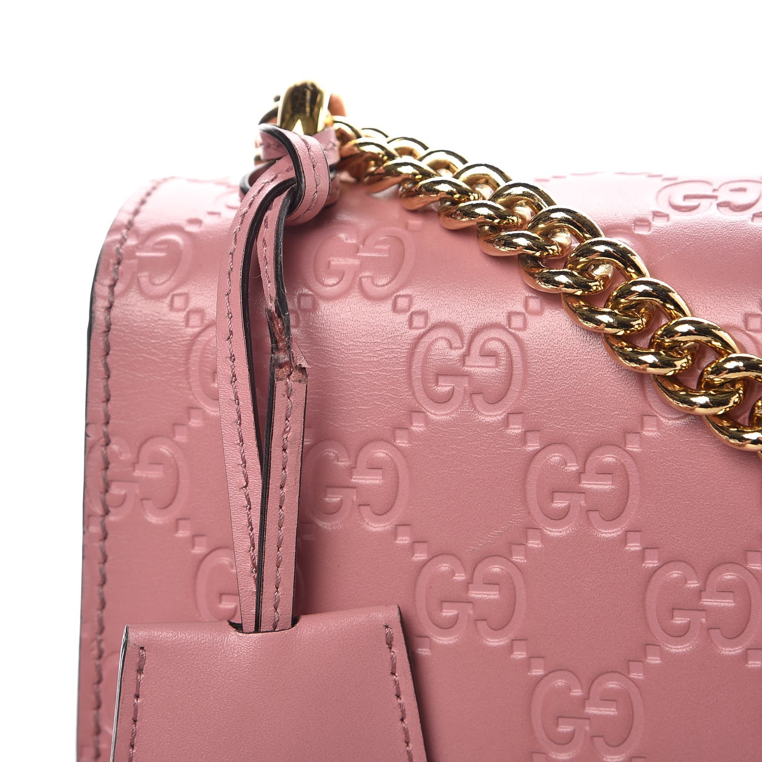 GUCCI Guccissima Medium Padlock Shoulder Bag Pink 308879