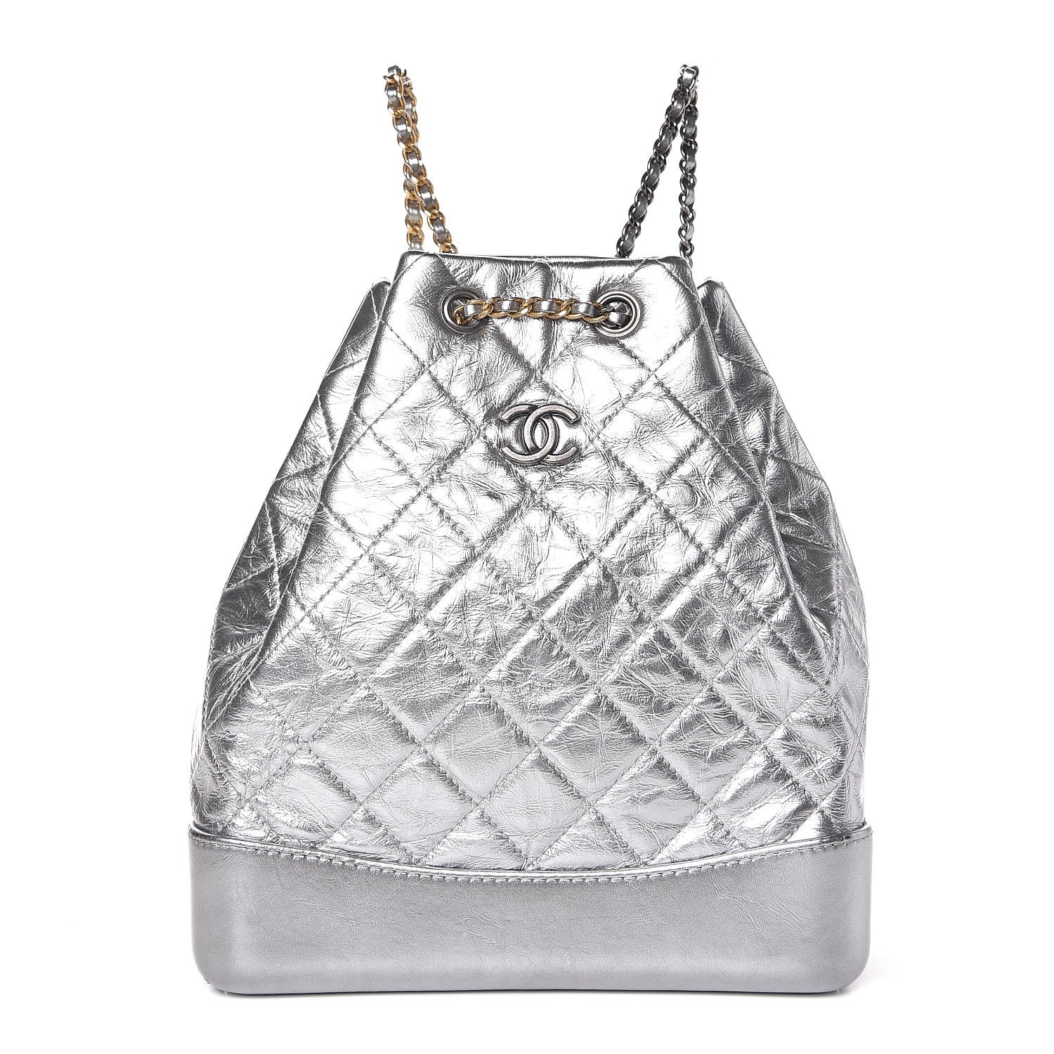 chanel gabrielle backpack silver