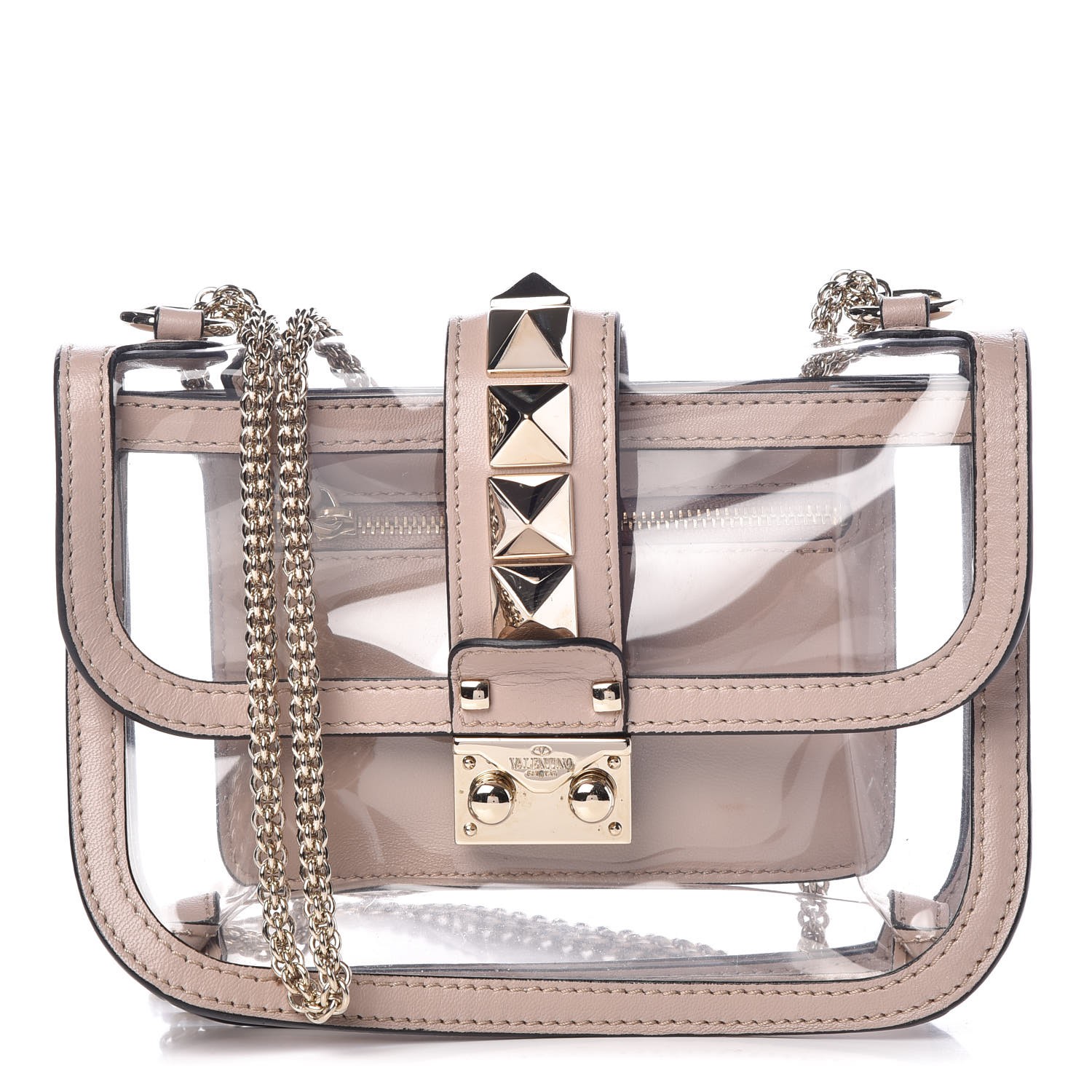 valentino clear rockstud bag