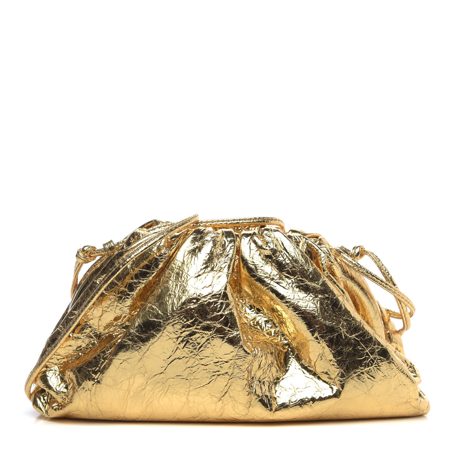 bottega veneta metallic pouch