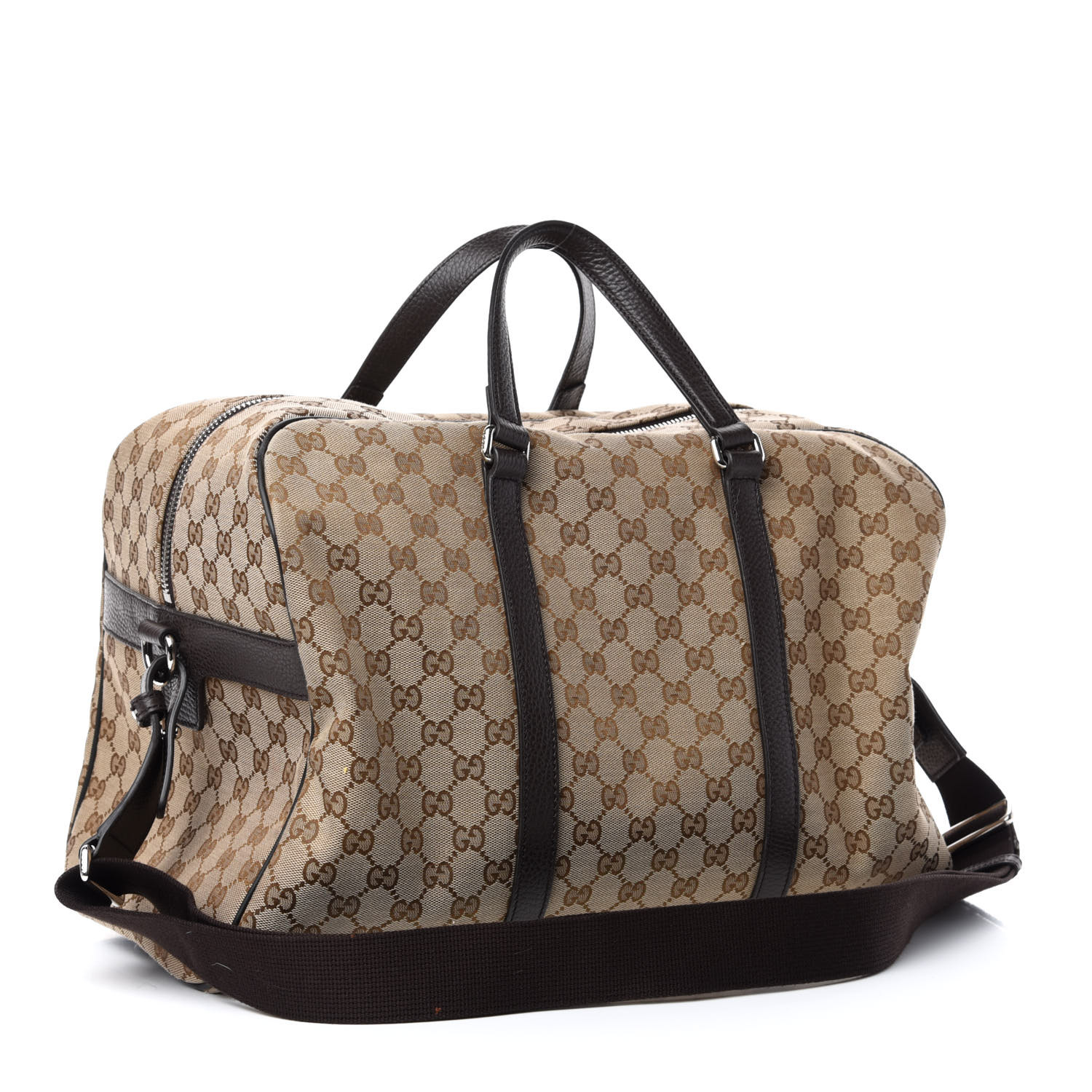 Gucci Monogram Boston Duffle Bag Dark Brown 697183 