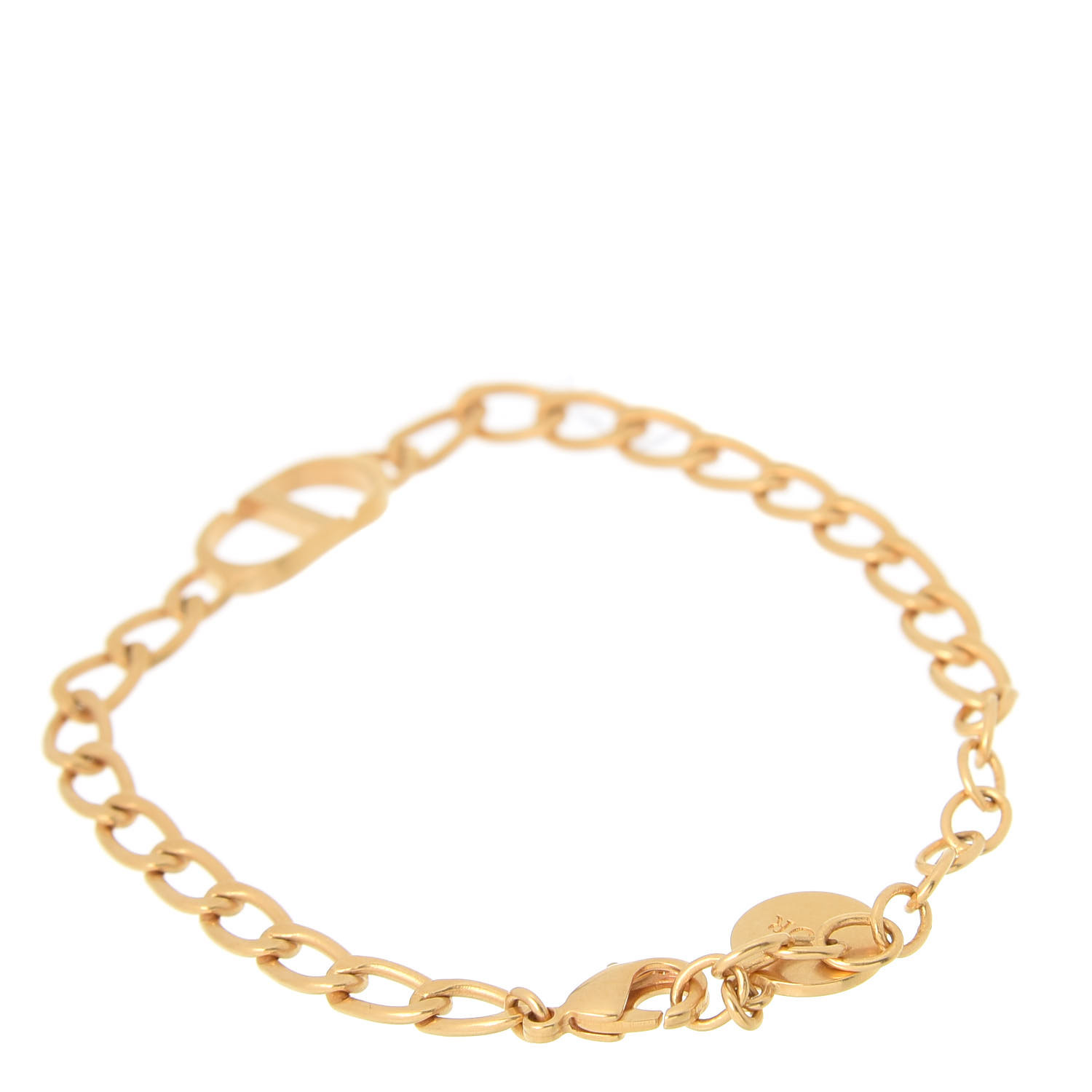 CHRISTIAN DIOR Metal Petit CD Chain Bracelet Gold 698710 | FASHIONPHILE