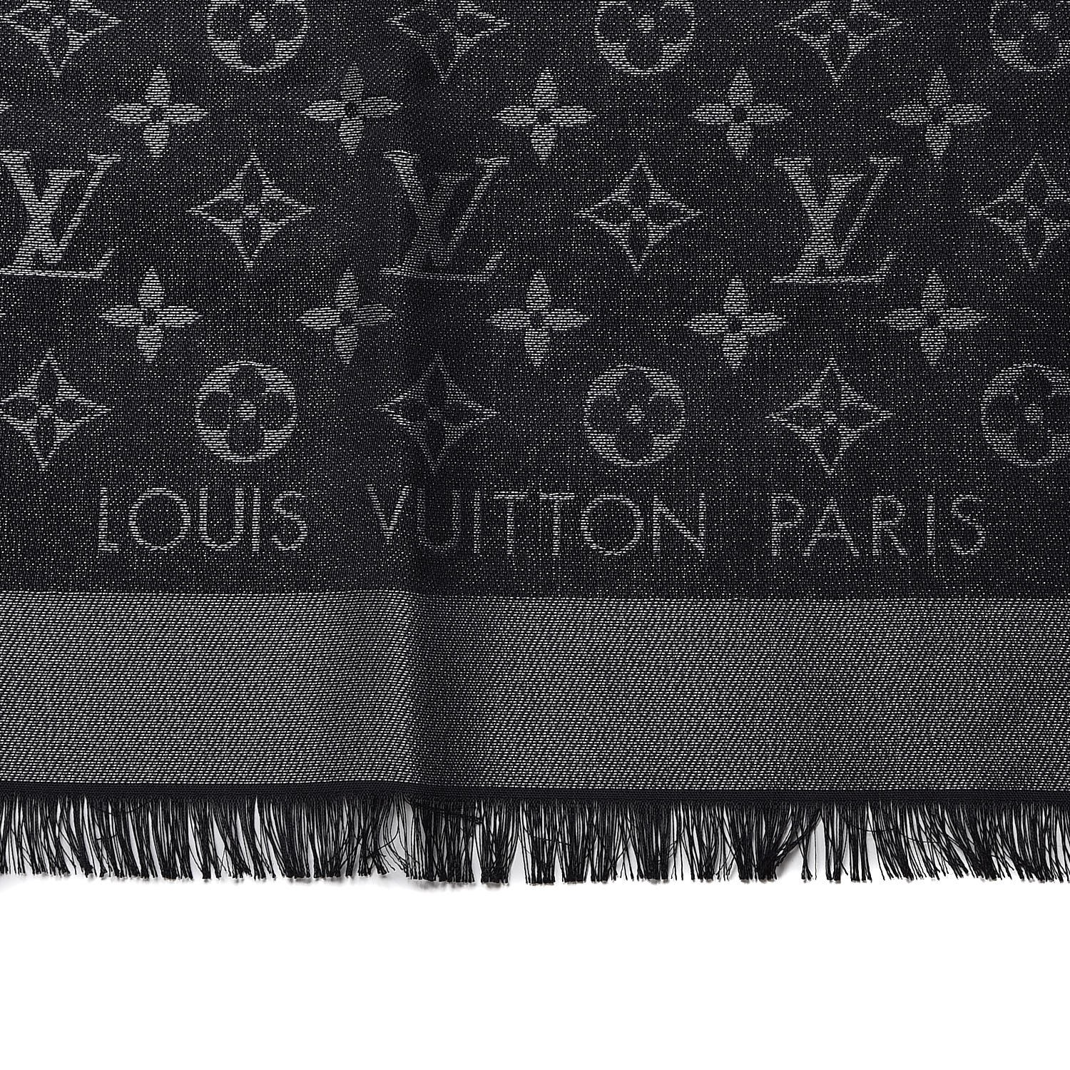 Louis Vuitton, Accessories, Louis Vuitton Black Lurex Shine Lv Monogram  Shawlscarf