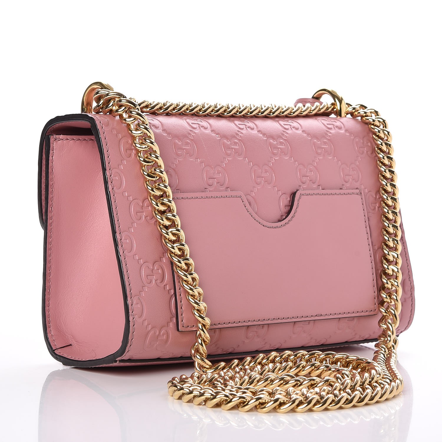 GUCCI Guccissima Small Padlock Shoulder Bag Pink 246599