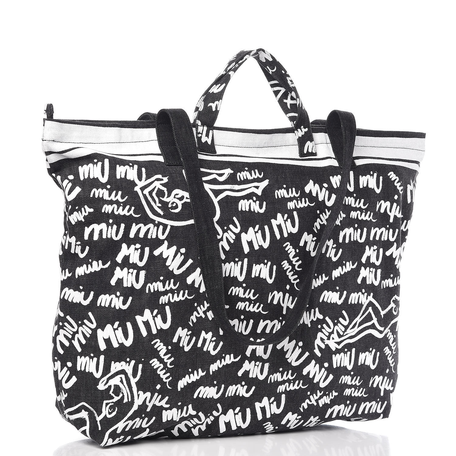 miu miu denim tote