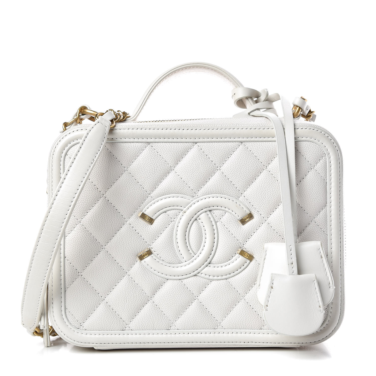 white chanel vanity case