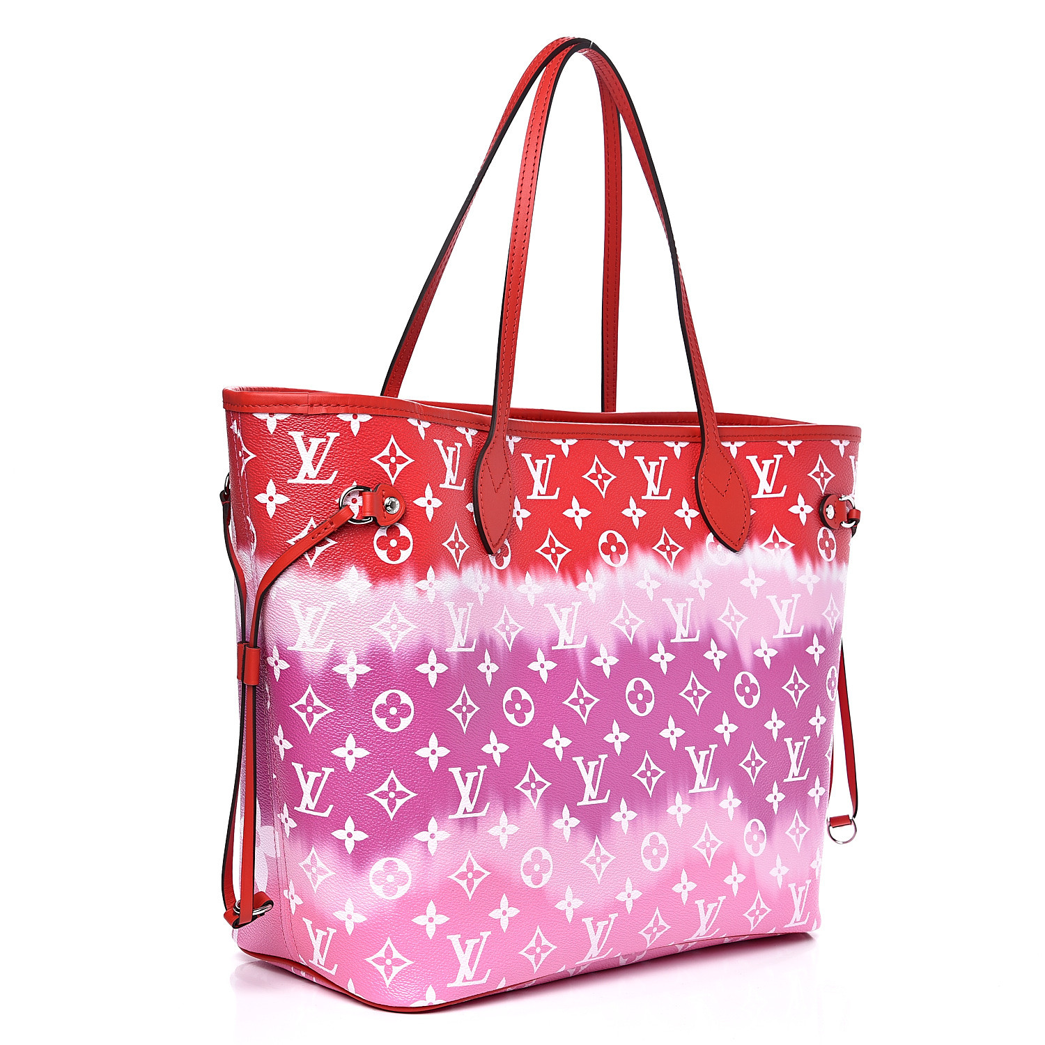 Louis Vuitton Red and Pink Monogram Escale Coated Canvas Neverfull mm Silver Hardware, 2020 (Like New), Womens Handbag