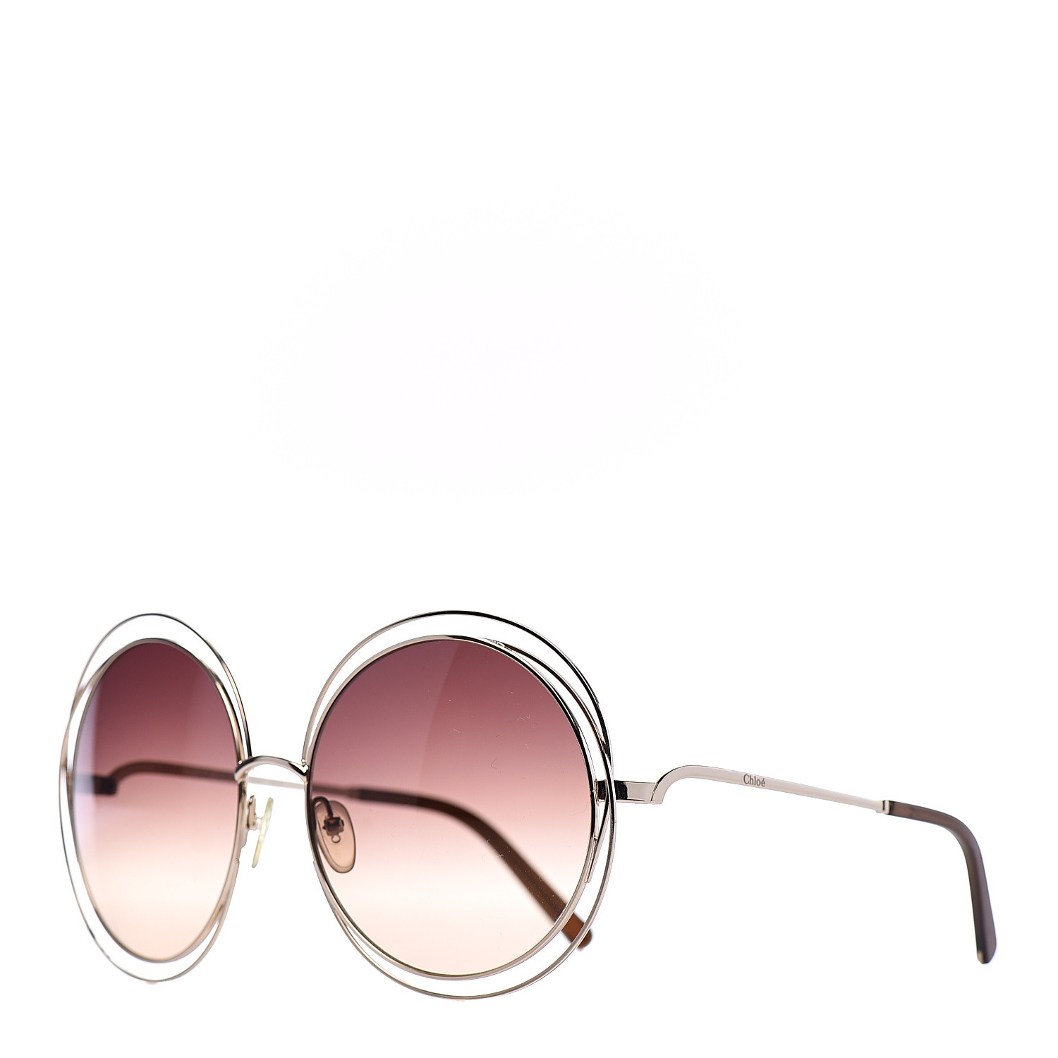 chloé carlina round oversized sunglasses