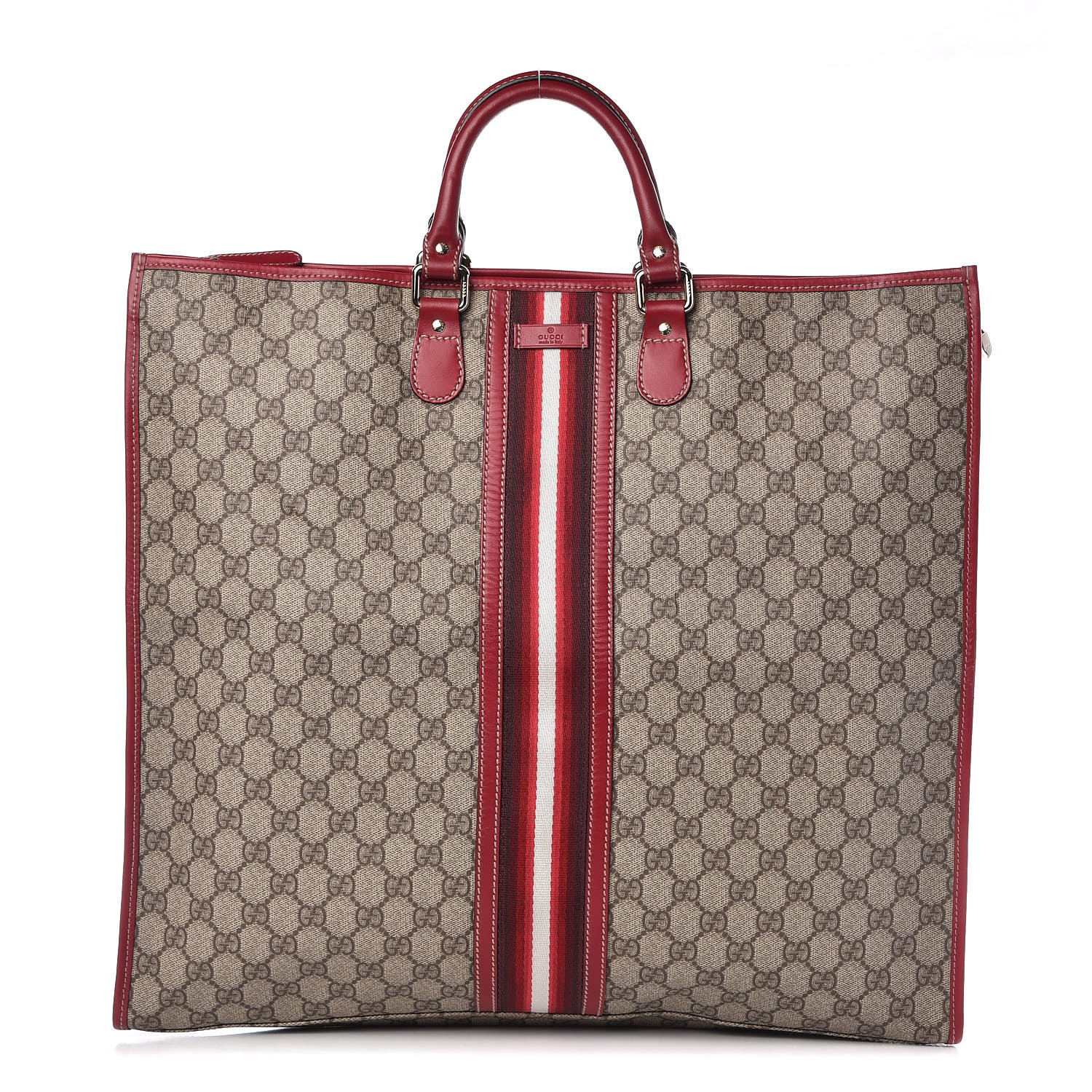 Gucci Gg Supreme Monogram Xl Web Tote Red 310906