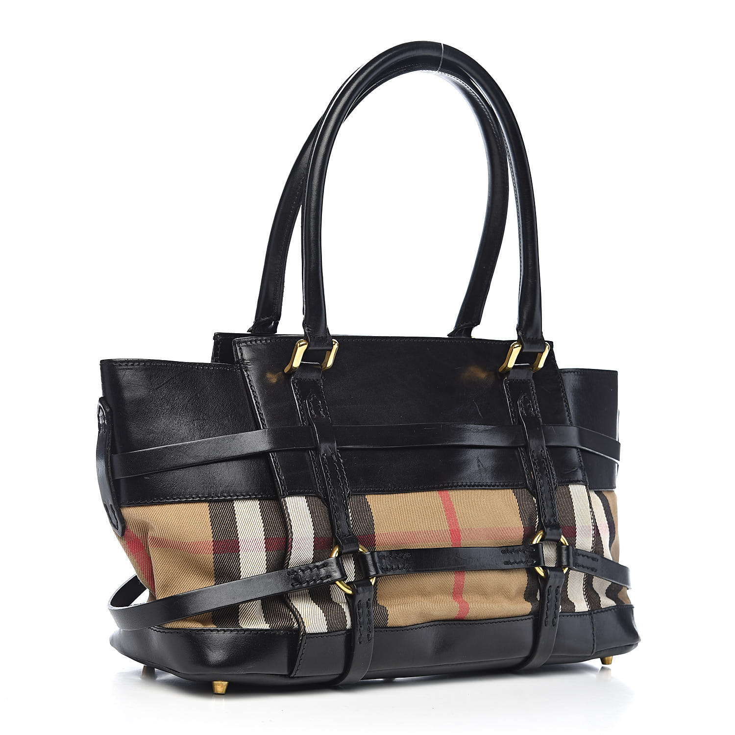 BURBERRY House Check Bridle Shoulder Bag Black 532489 | FASHIONPHILE