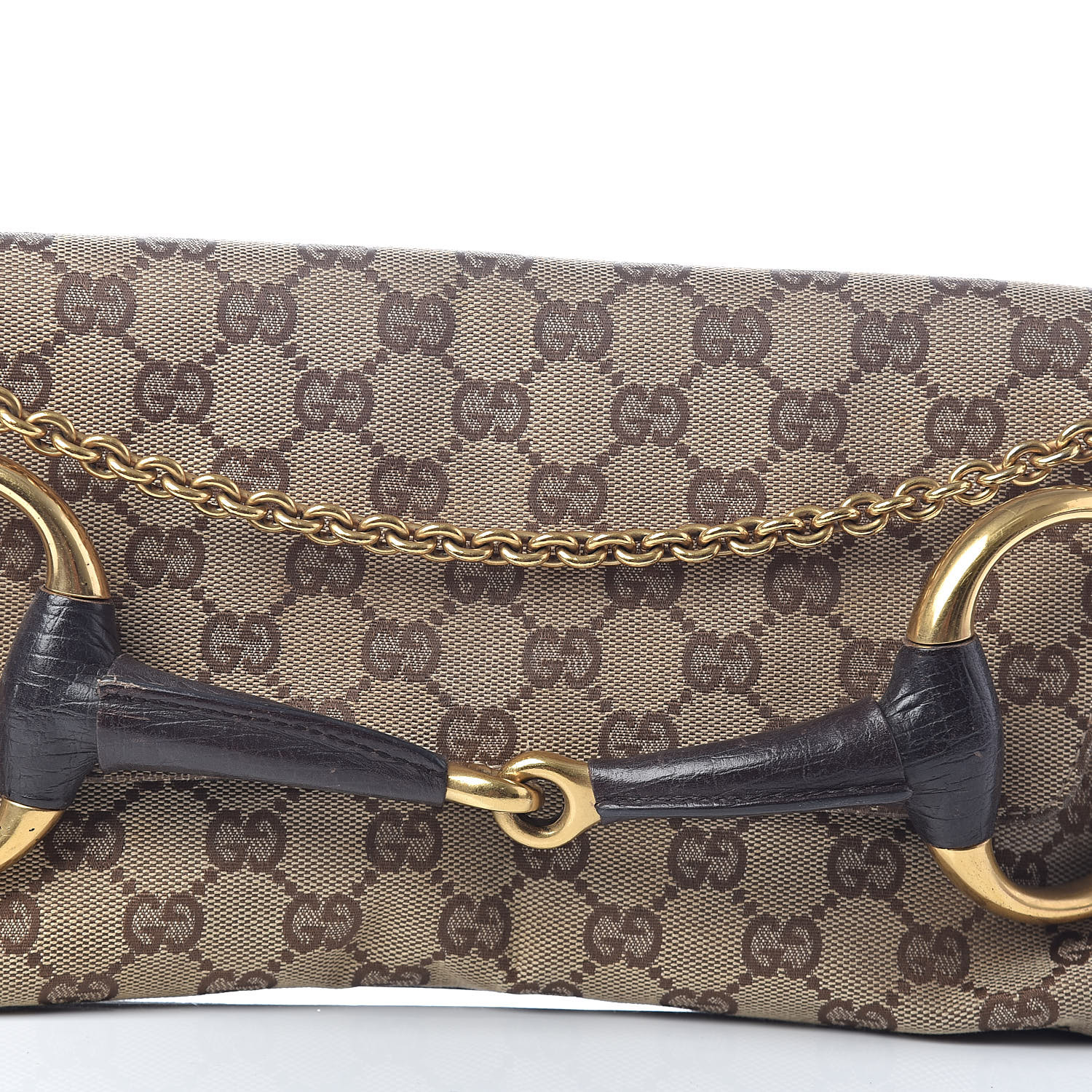 gucci monogram horsebit clutch