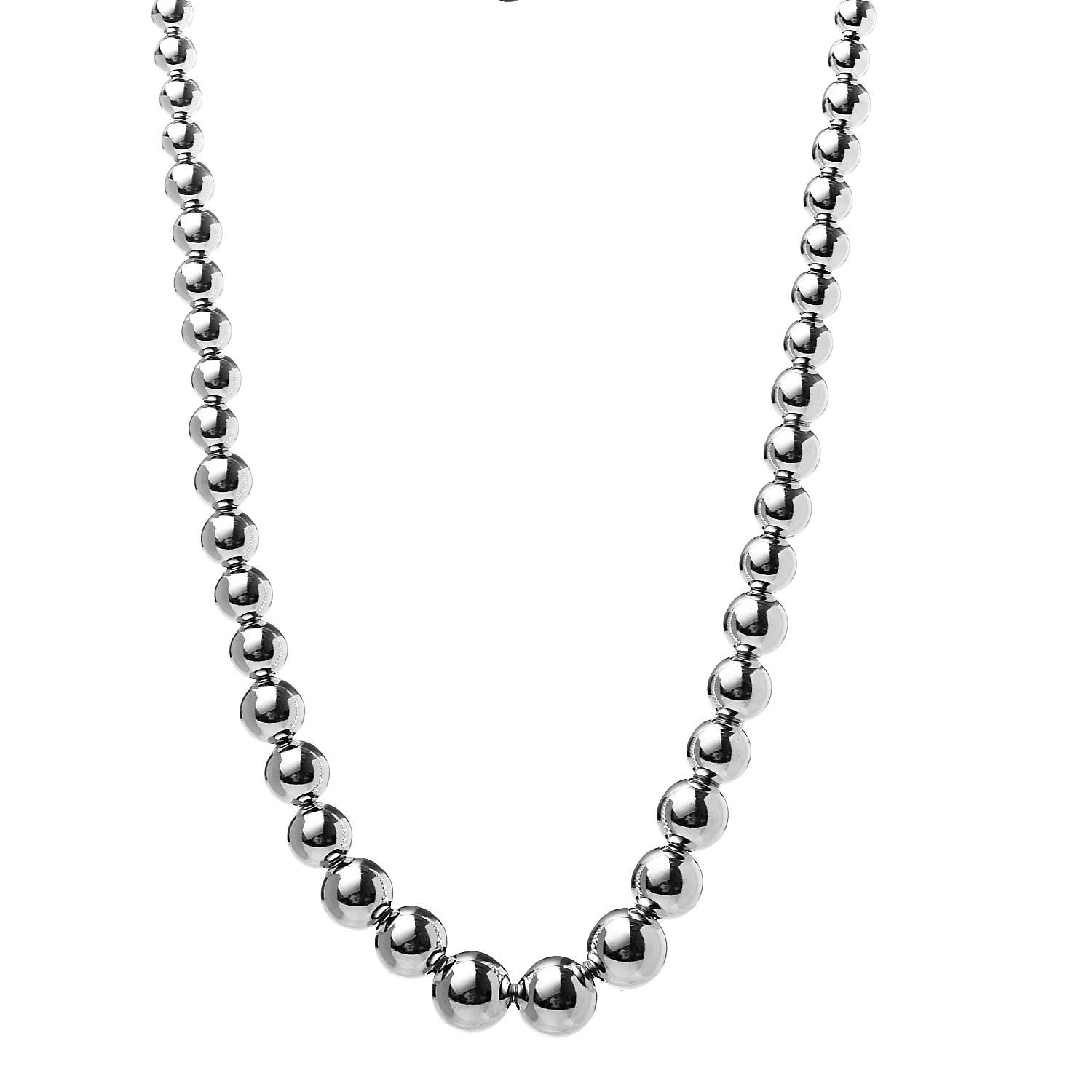 TIFFANY Sterling Silver HardWear Graduated Ball Necklace 526341