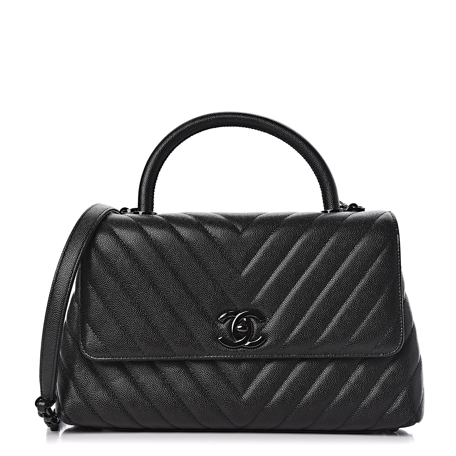 chanel chevron coco handle