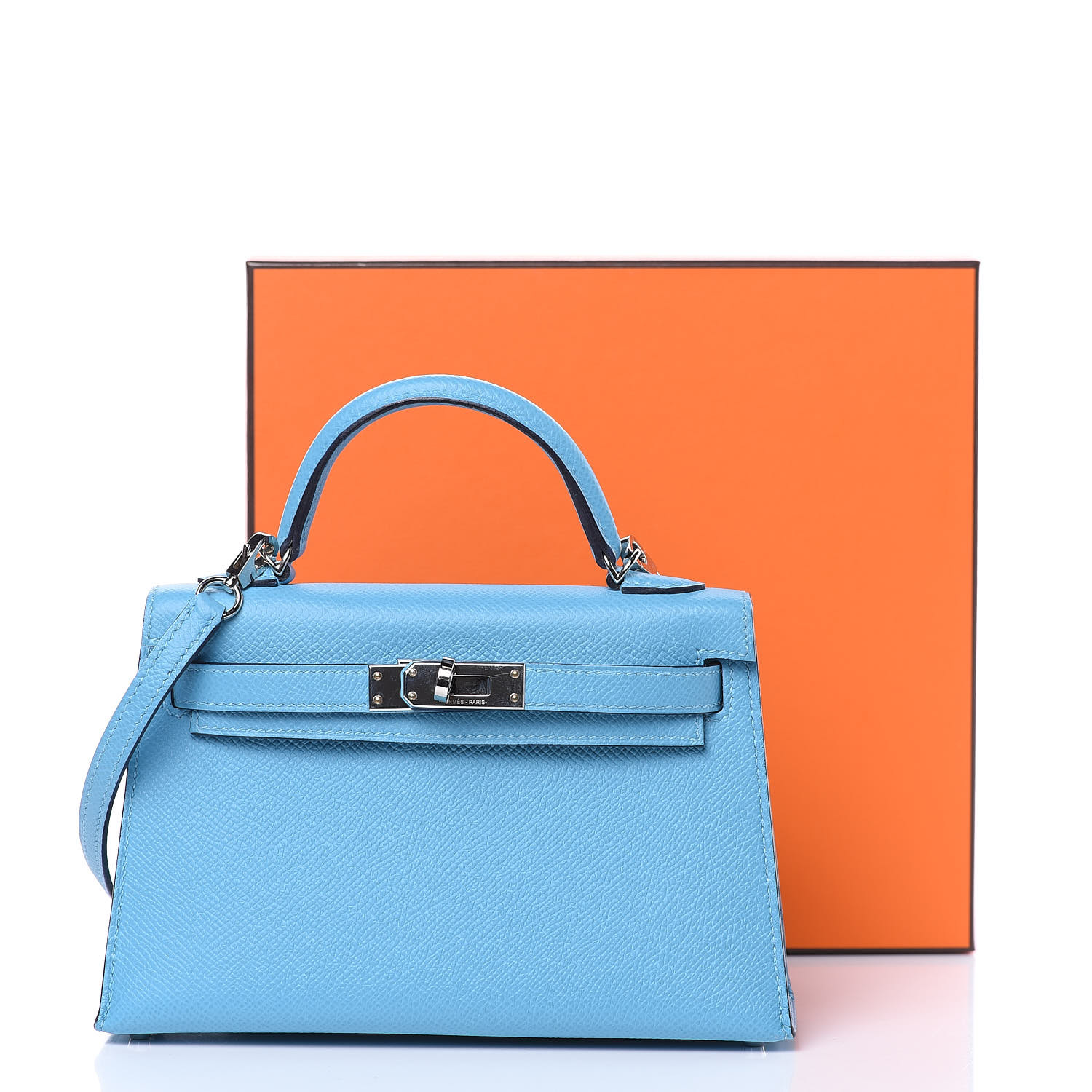 hermes mini kelly blue