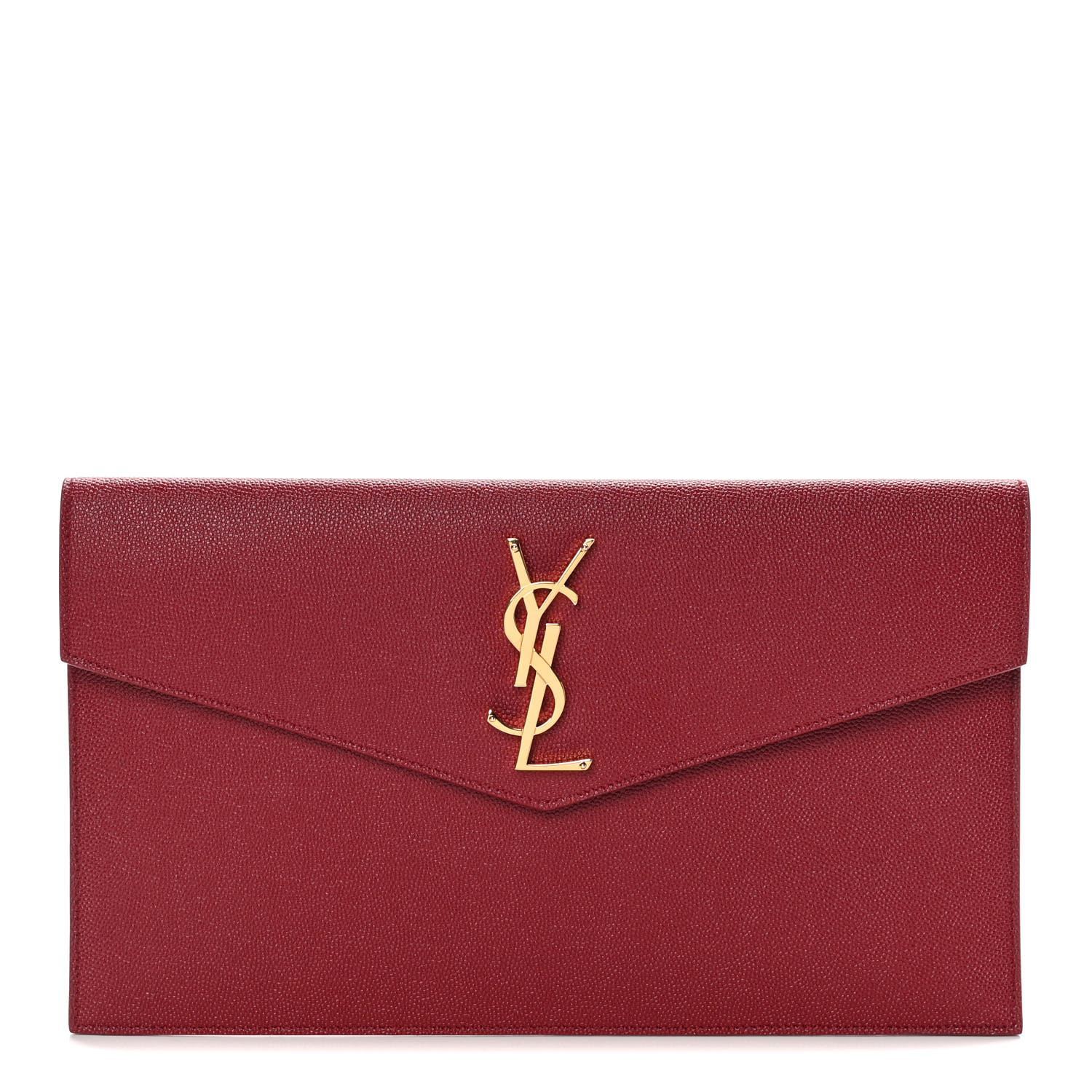 ysl uptown pouch in grain de poudre embossed leather