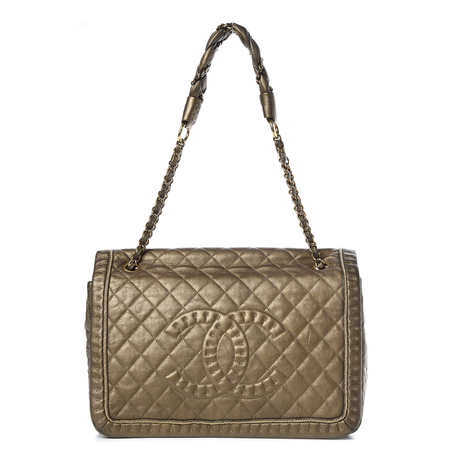 CHANEL Metallic Calfskin Quilted Istanbul Flap Gold 422121