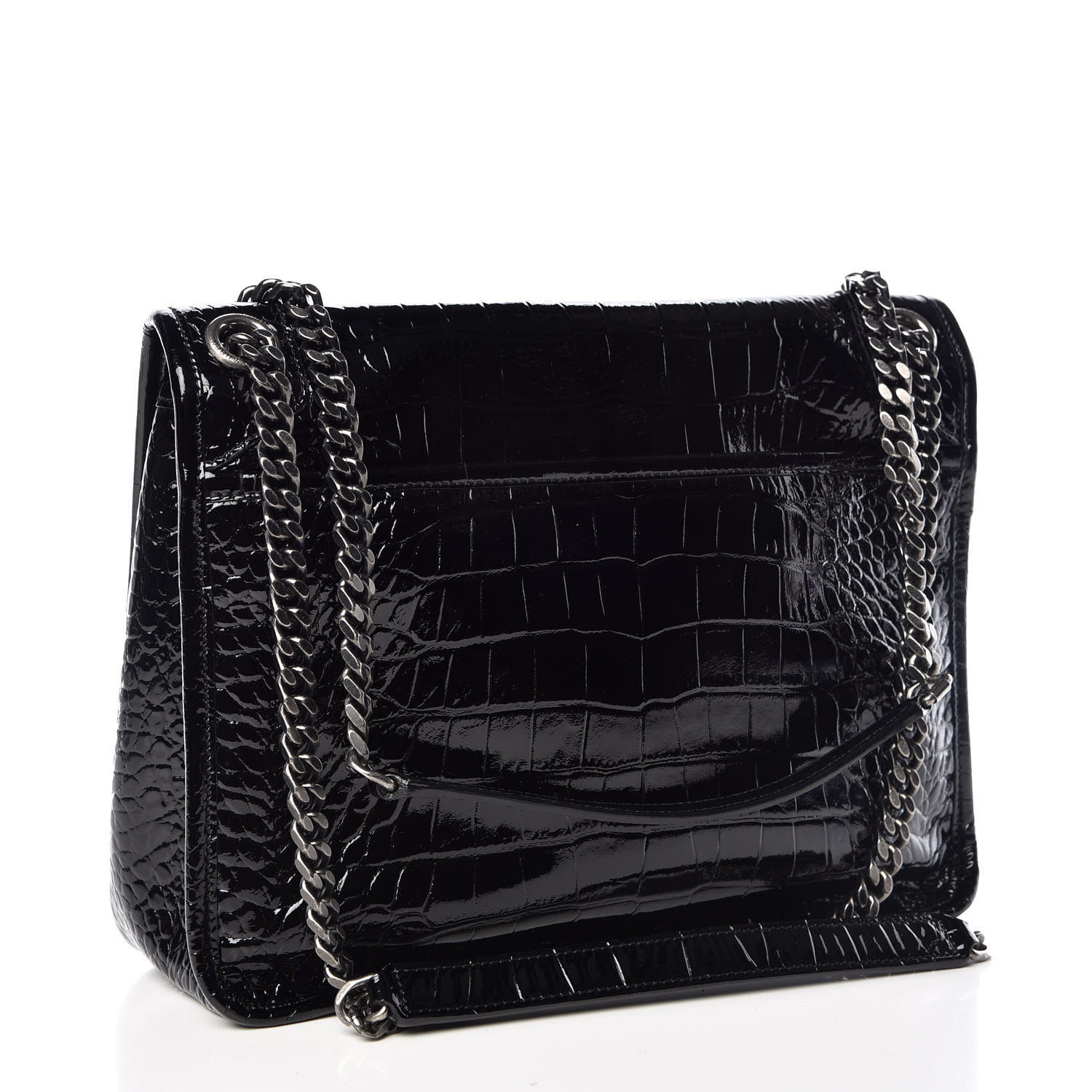 ysl niki crocodile embossed