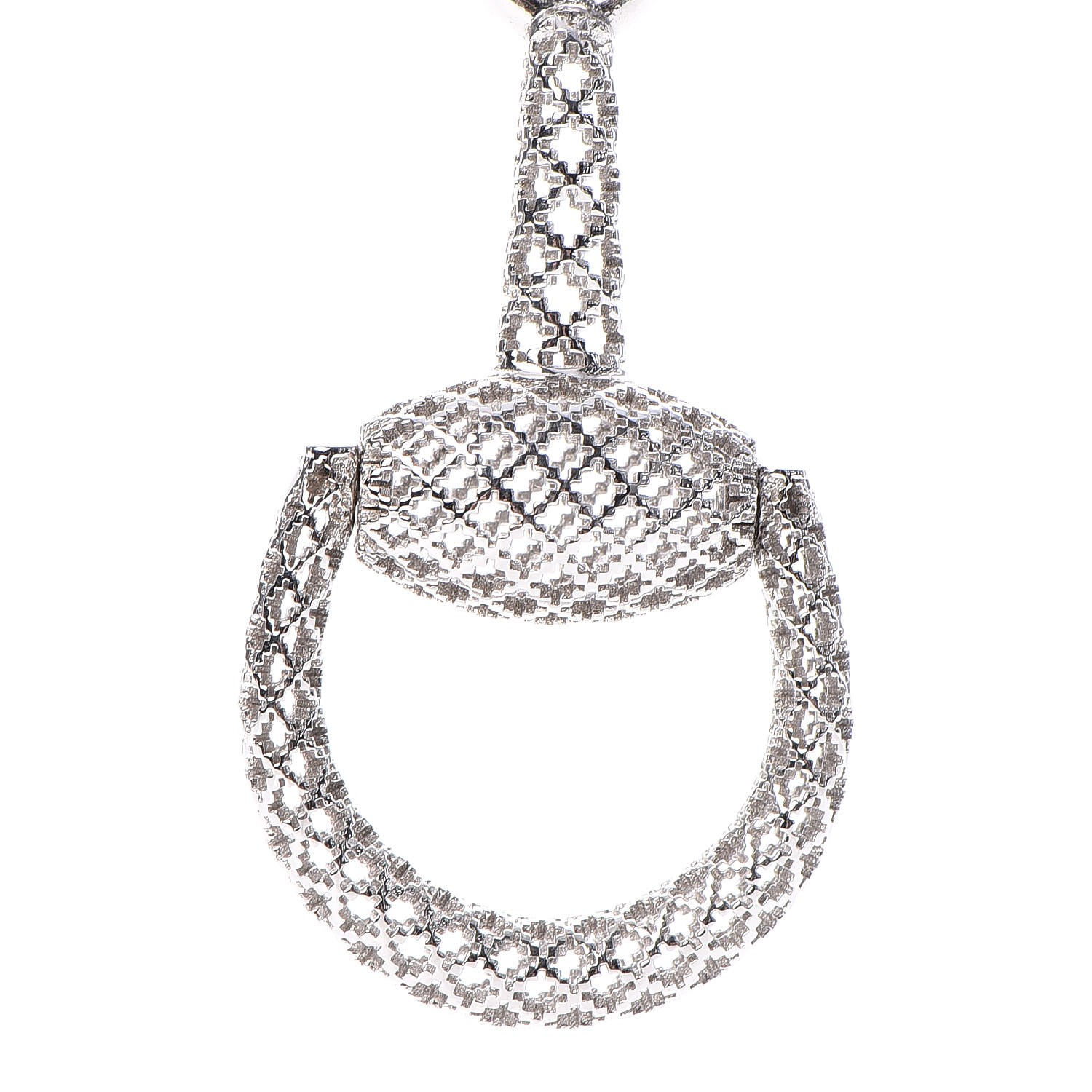 GUCCI Sterling Silver Horsebit Diamantissima Necklace 243370 | FASHIONPHILE