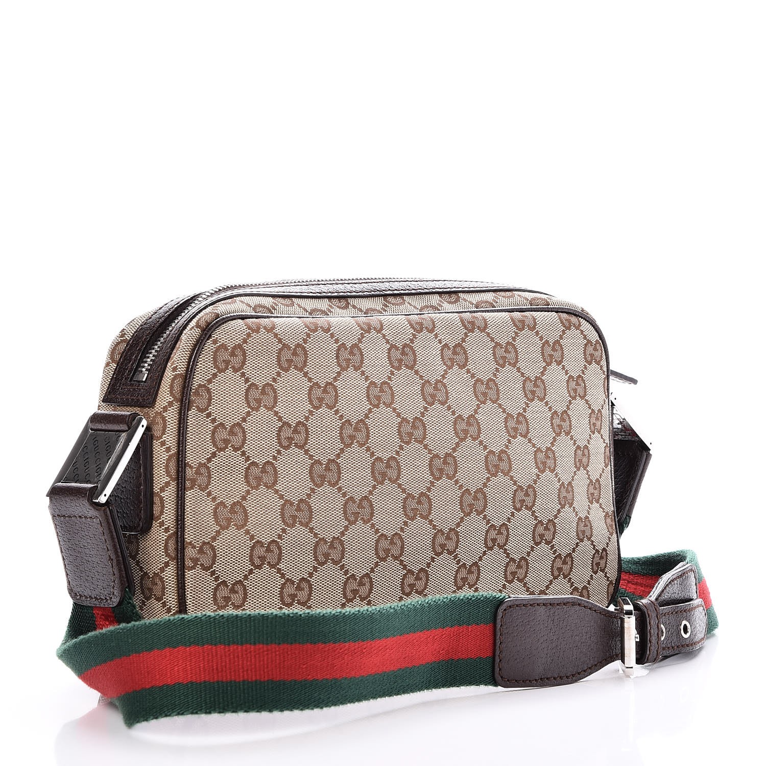 GUCCI Monogram Signature  Camera Bag Brown 244052