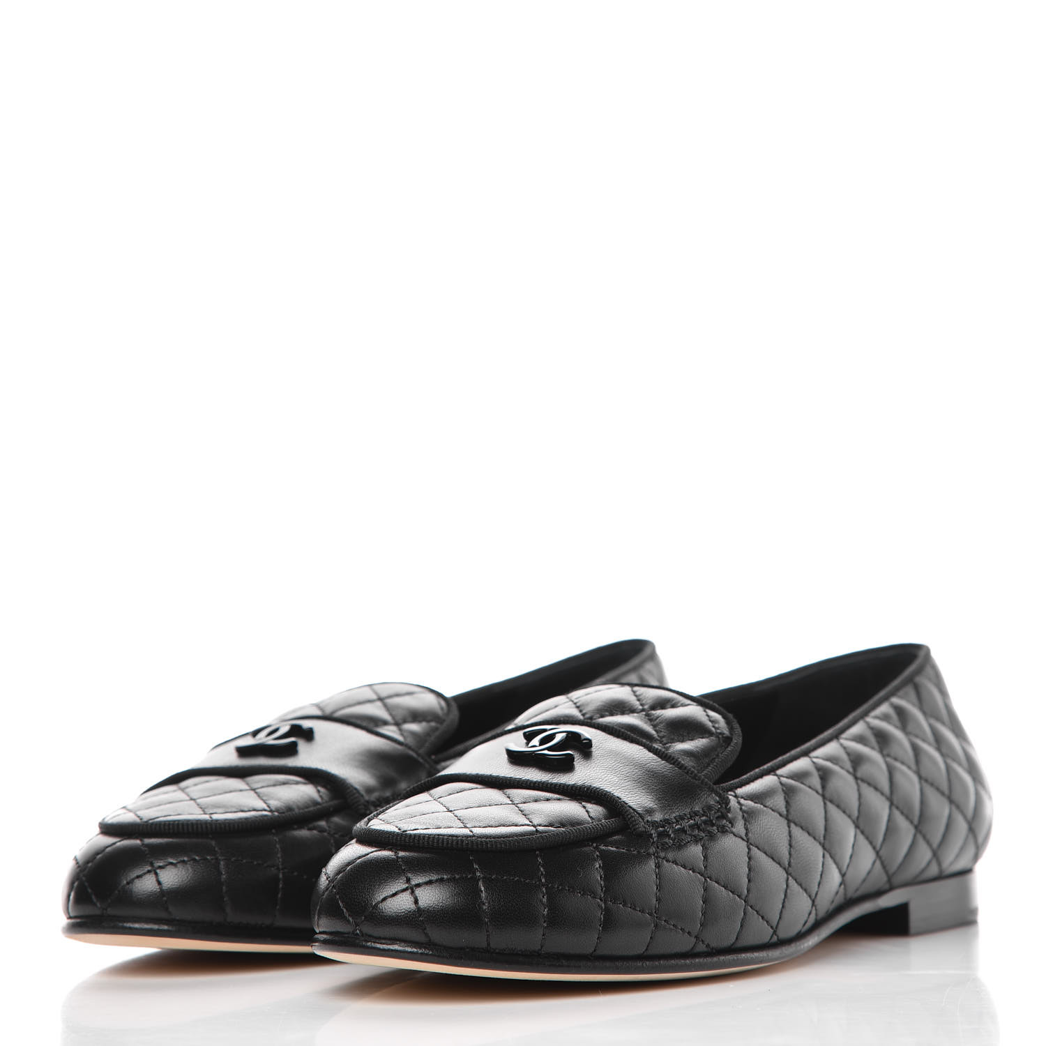 chanel quilted leather loafers