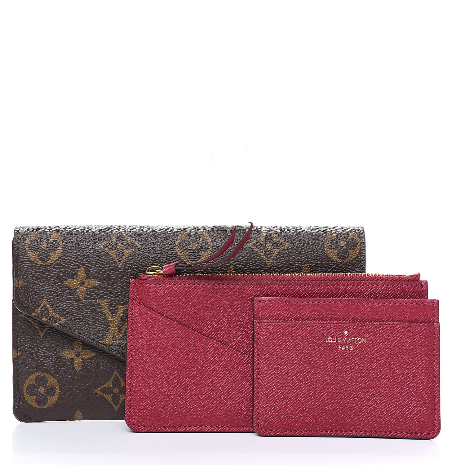 Louis Vuitton Sarah Wallet in Monogram and Fuchsia. LOVE how neat