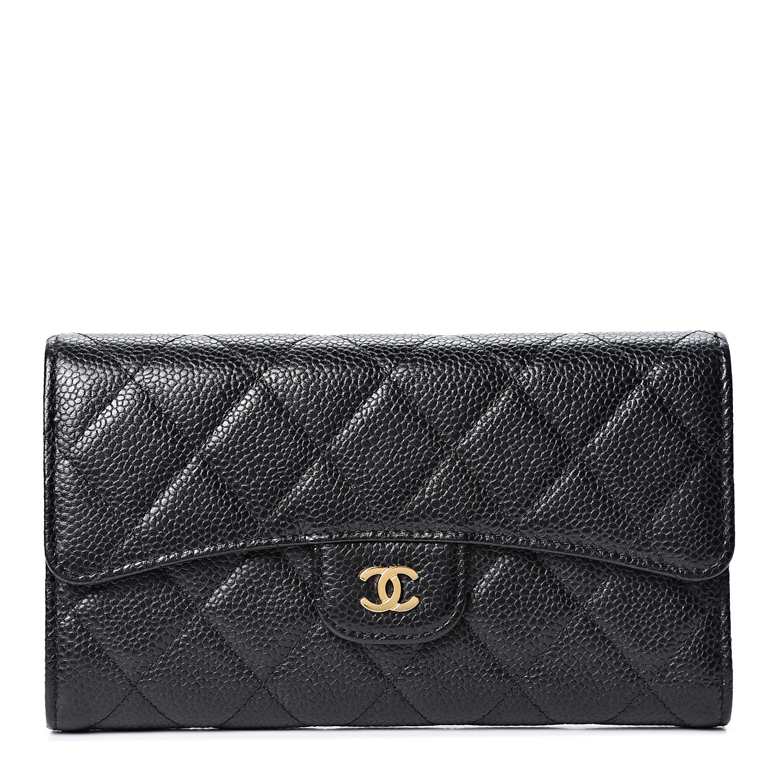 chanel flap wallet caviar