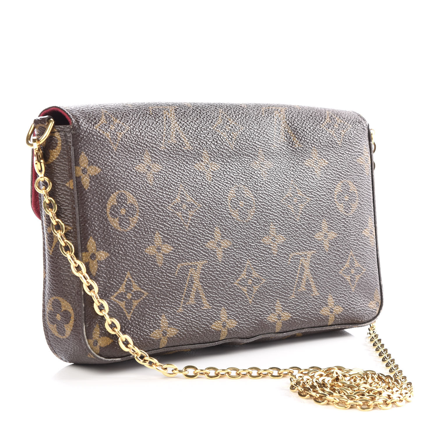 monogram pochette felicie chain wallet fuchsia