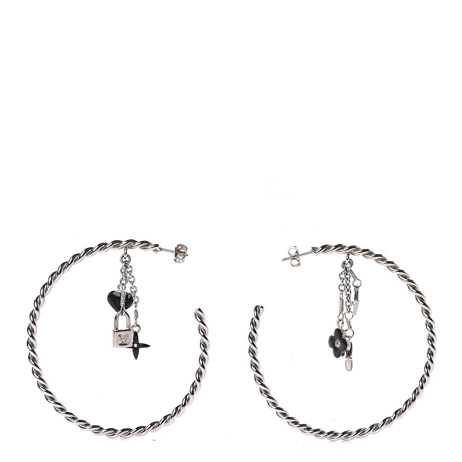 LV Louise Hoop Earrings w/ Stones 4cm - Shop Cece Xclusives