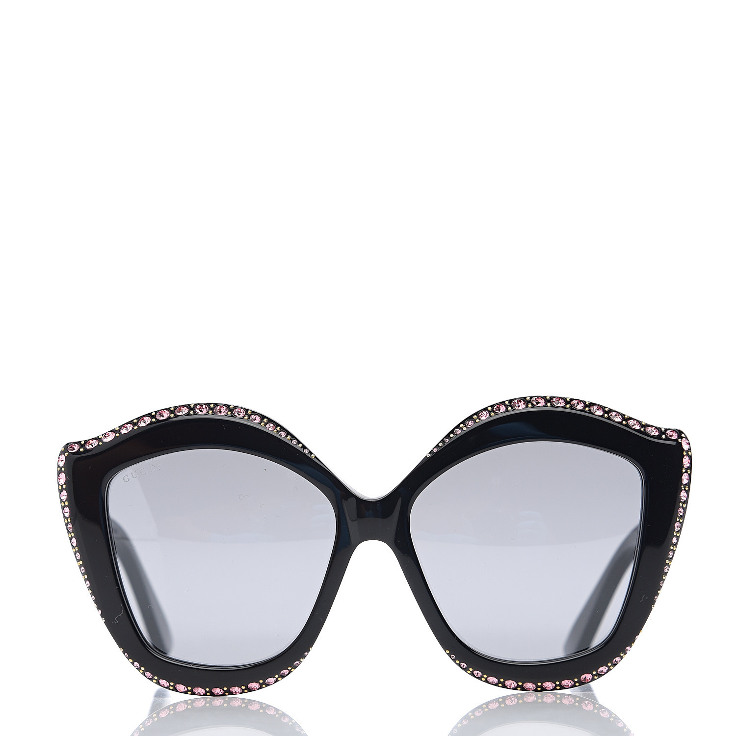 Gucci Crystal Cat Eye Gg0118s Sunglasses Black 564048