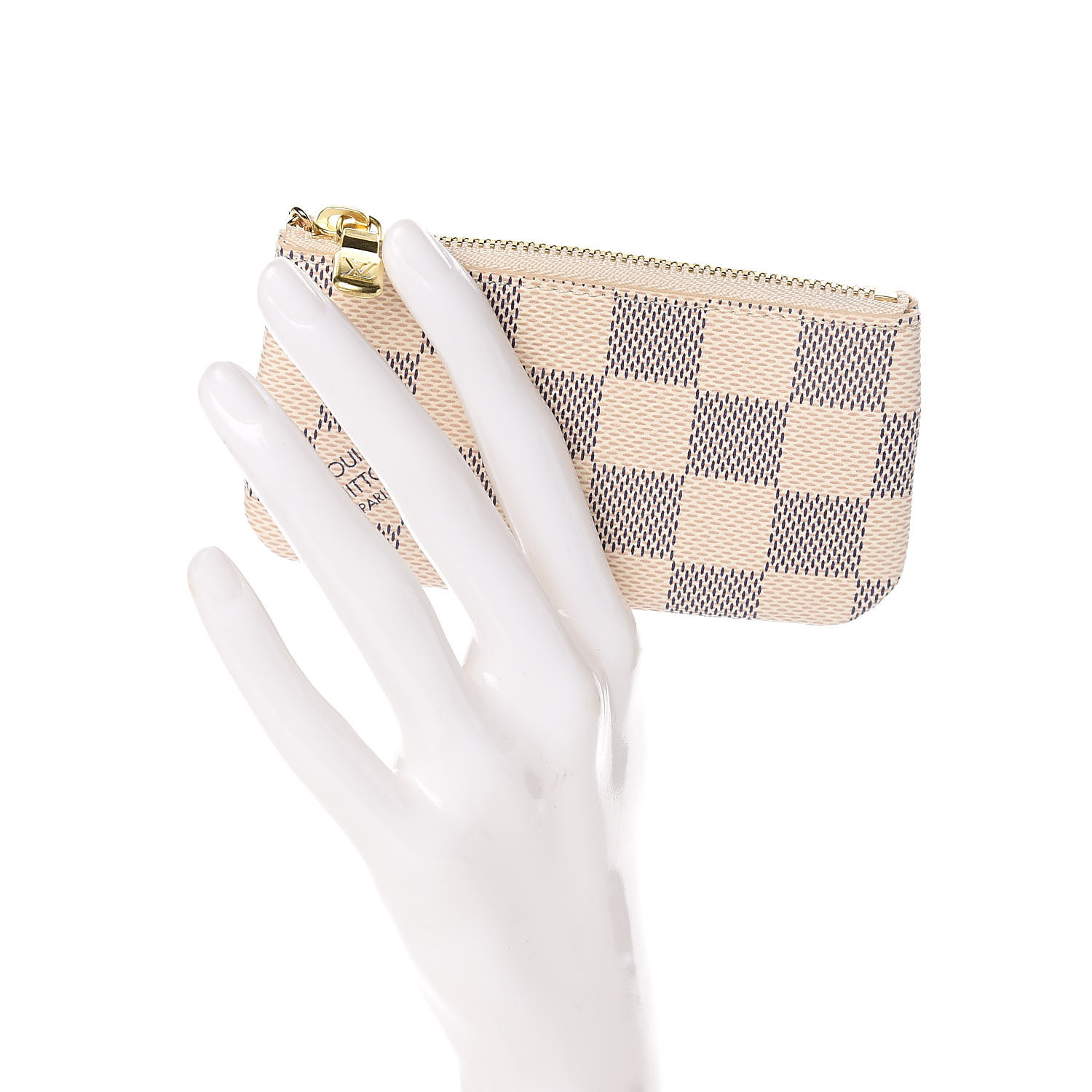 Louis Vuitton Key Pouch Damier Azur White/Blue in Canvas with