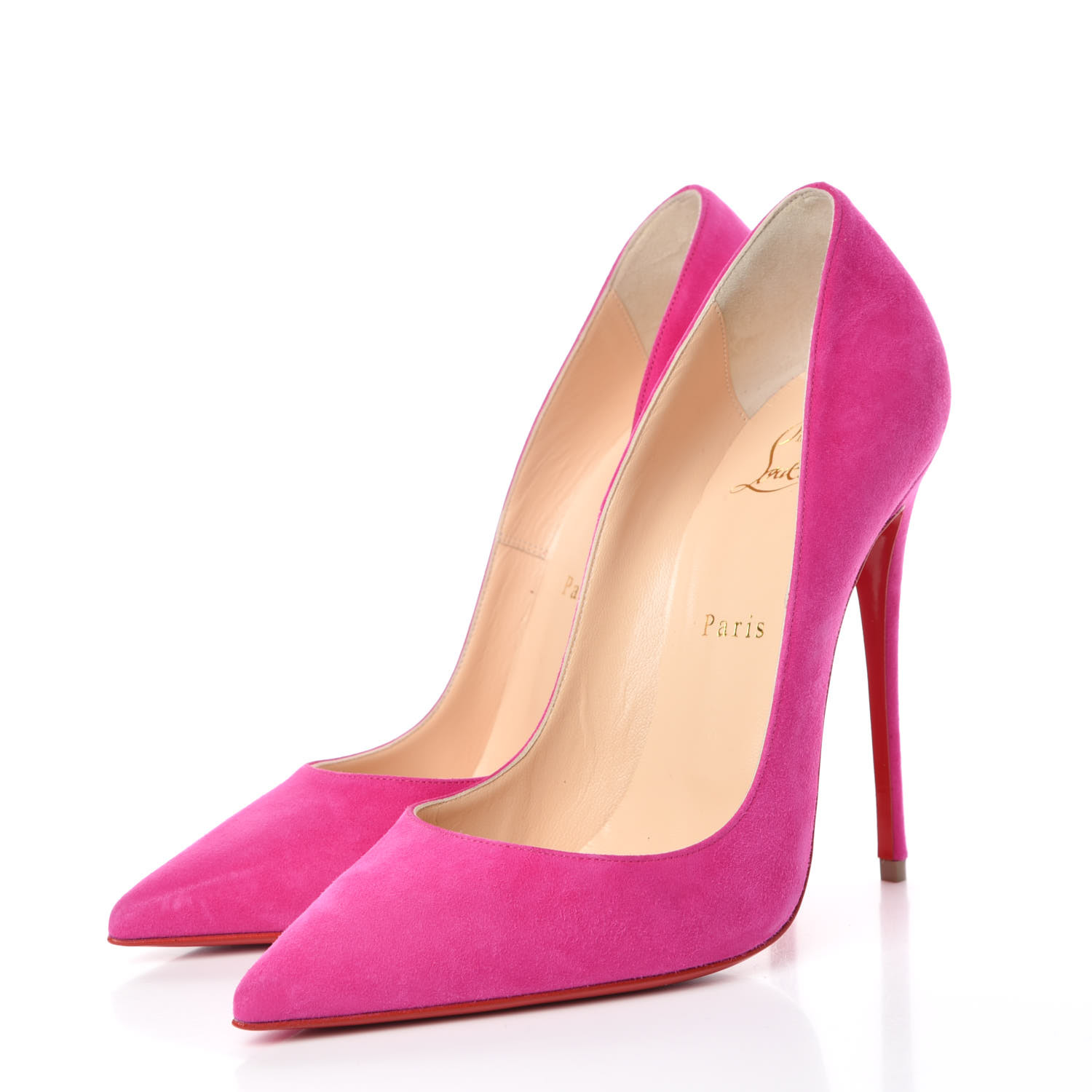 CHRISTIAN LOUBOUTIN Veau Velours So Kate 130 Pumps 39 Pink 376691