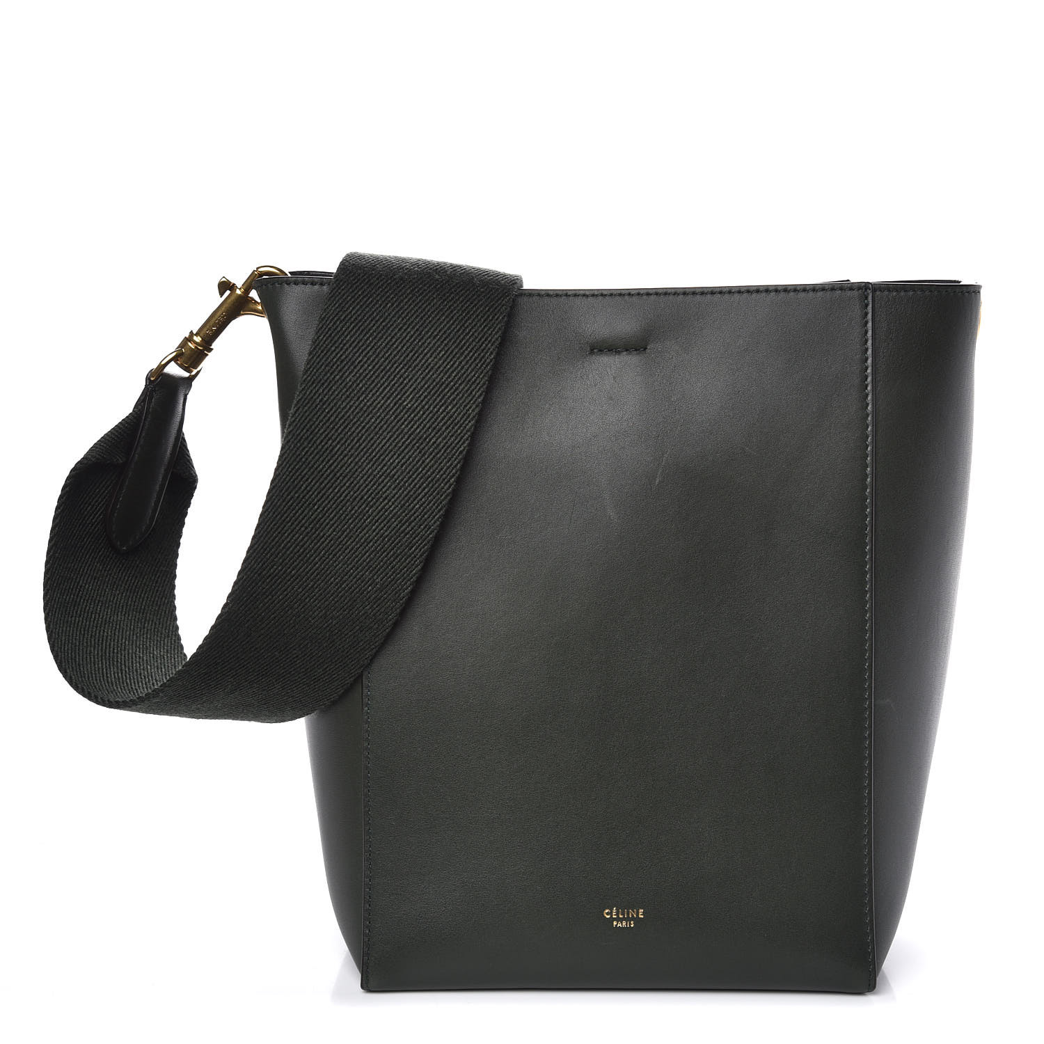 celine black bucket bolsa