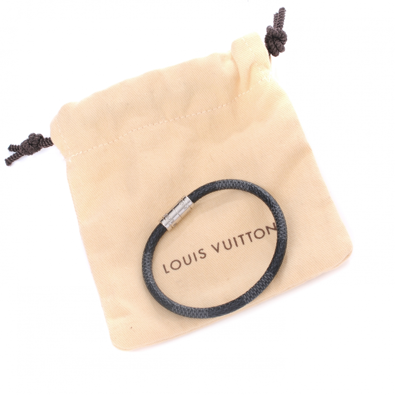 LOUIS VUITTON Damier Graphite Keep It Bracelet 44834