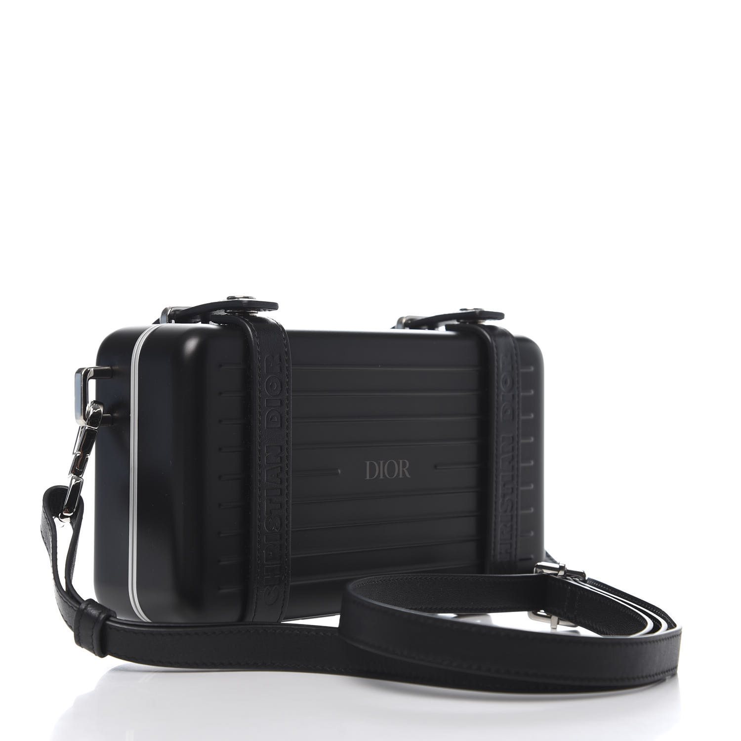 CHRISTIAN DIOR X RIMOWA Aluminum Personal Clutch On Strap Black 613870