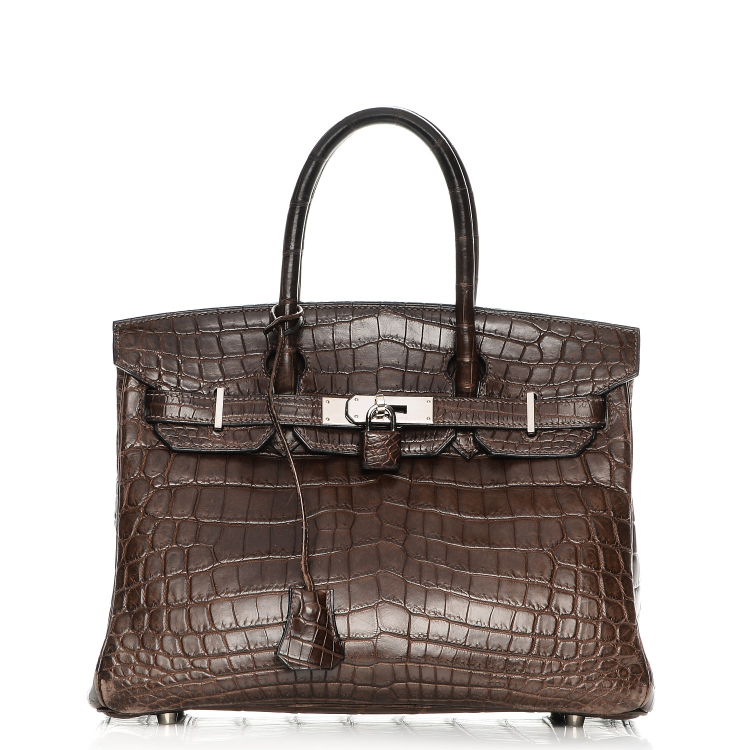 HERMES Matte Niloticus Crocodile Birkin 30 Chocolate 206175