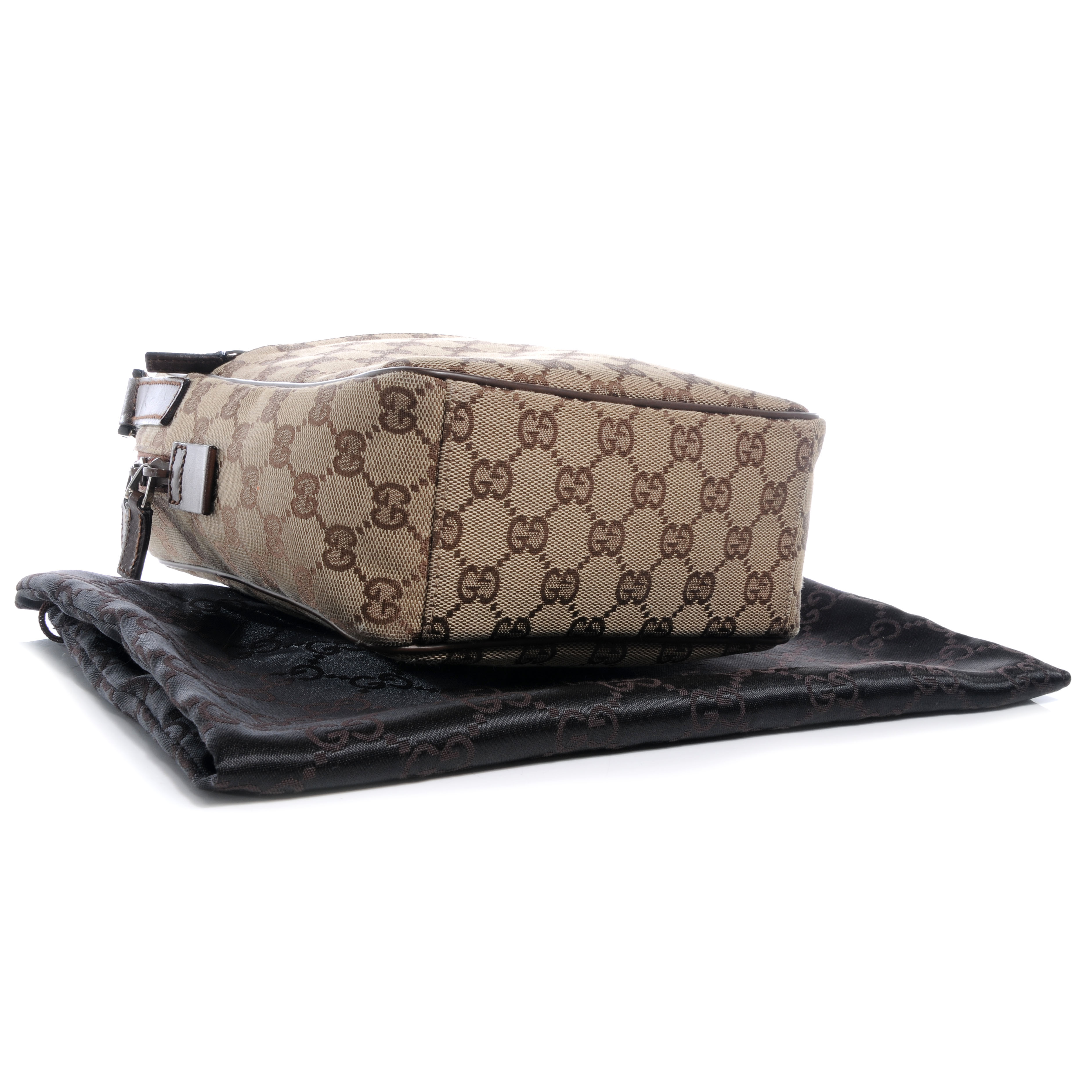 GUCCI Monogram GG Flight Small Crossbody Bag Ebony 60029