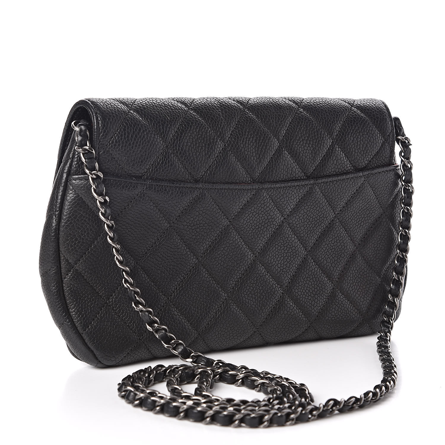 CHANEL Caviar Quilted Crossbody Bag Black 510425