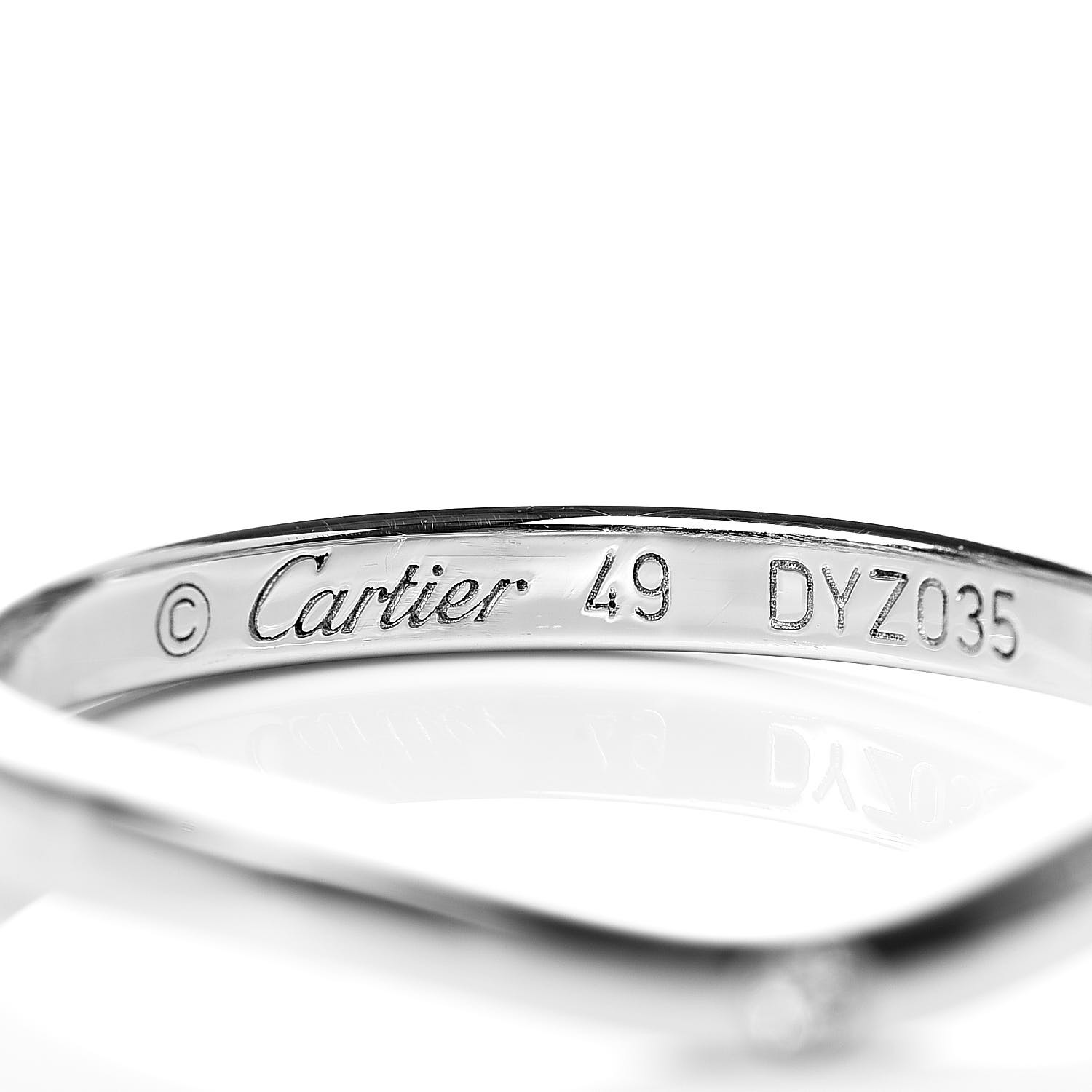 CARTIER Platinum Diamond Ballerine Wedding Band Ring 49 4.75 498748