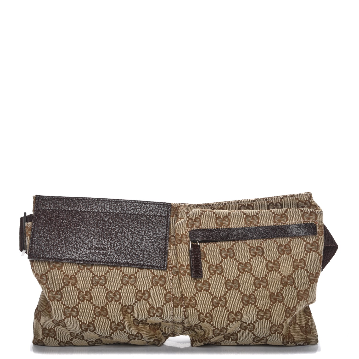 Gucci Monogram Belt Bag Dark Brown 215793