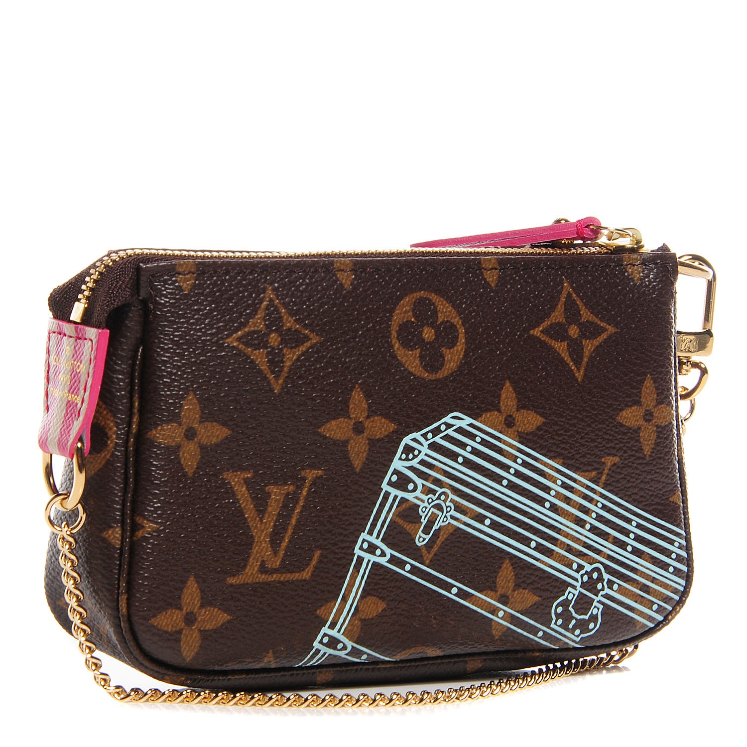 LOUIS VUITTON Monogram Christmas Animation Mini Pochette Accessories 98830