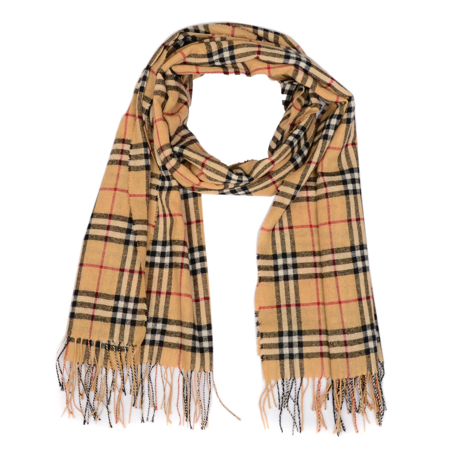 BURBERRY Cashmere House Check Shawl Camel 151869 | FASHIONPHILE