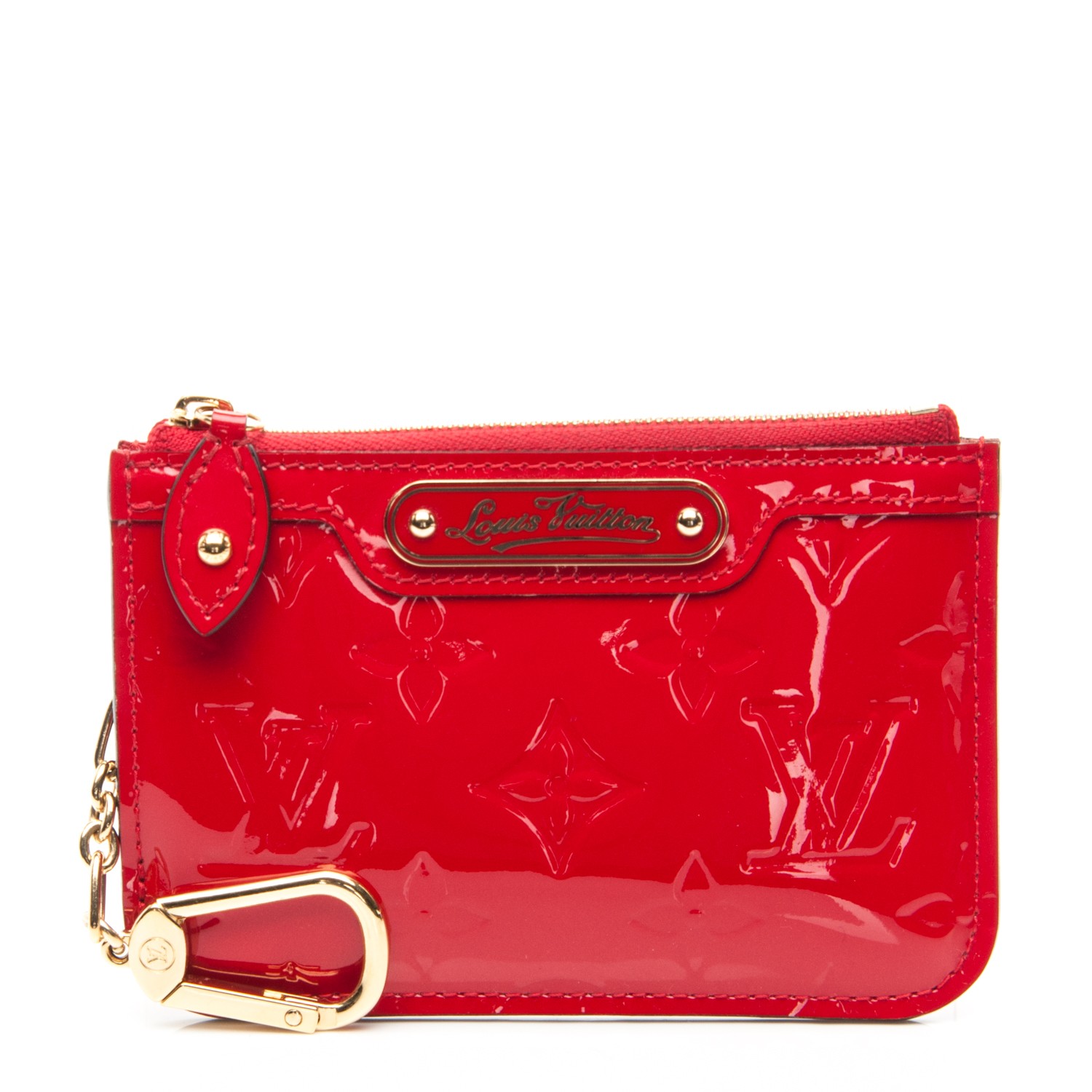 louis vuitton red vernis key pouch