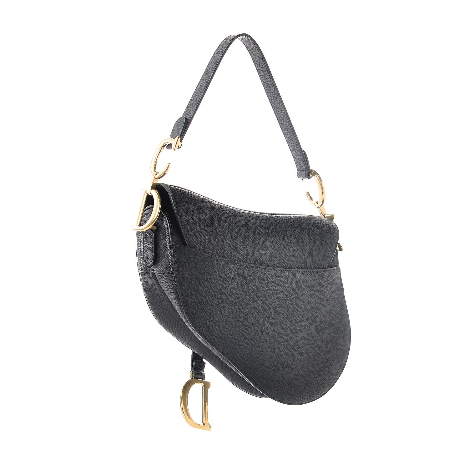 dior black calfskin saddle bag