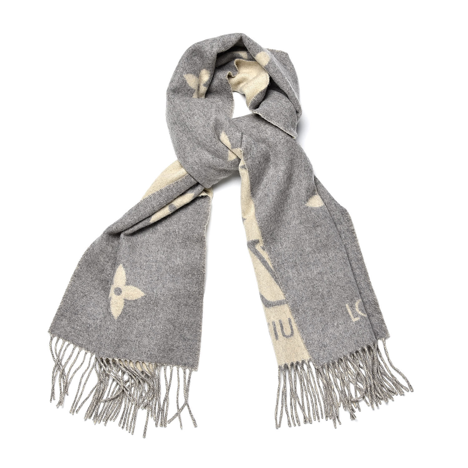 Louis Vuitton Cashmere Monogram Reykjavik Scarf 417494