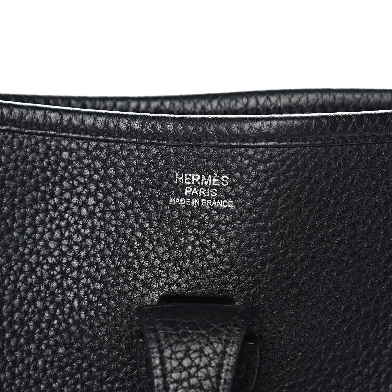 HERMES Taurillon Clemence Evelyne III PM Black 420263