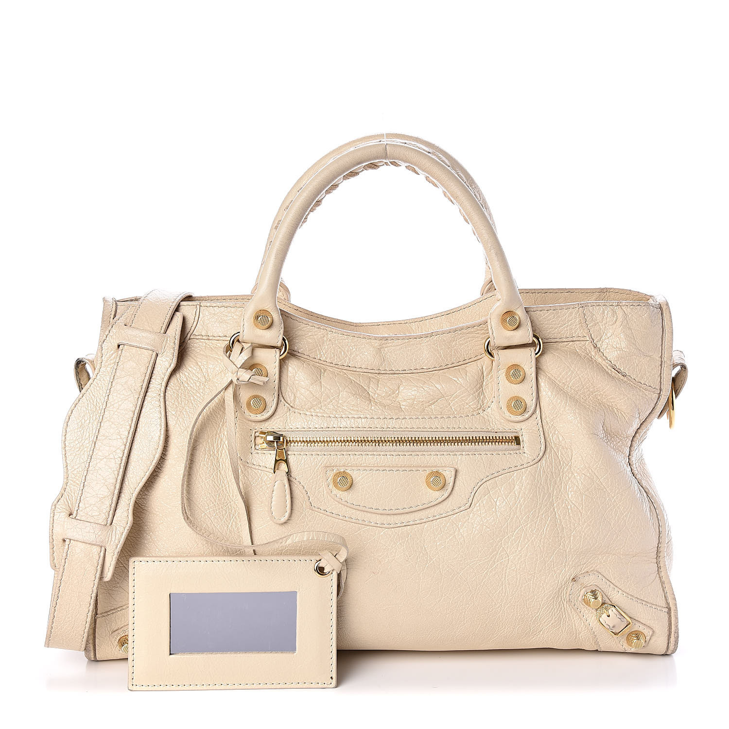 Balenciaga Agneau Giant 12 Gold City Blanc Creme 421095