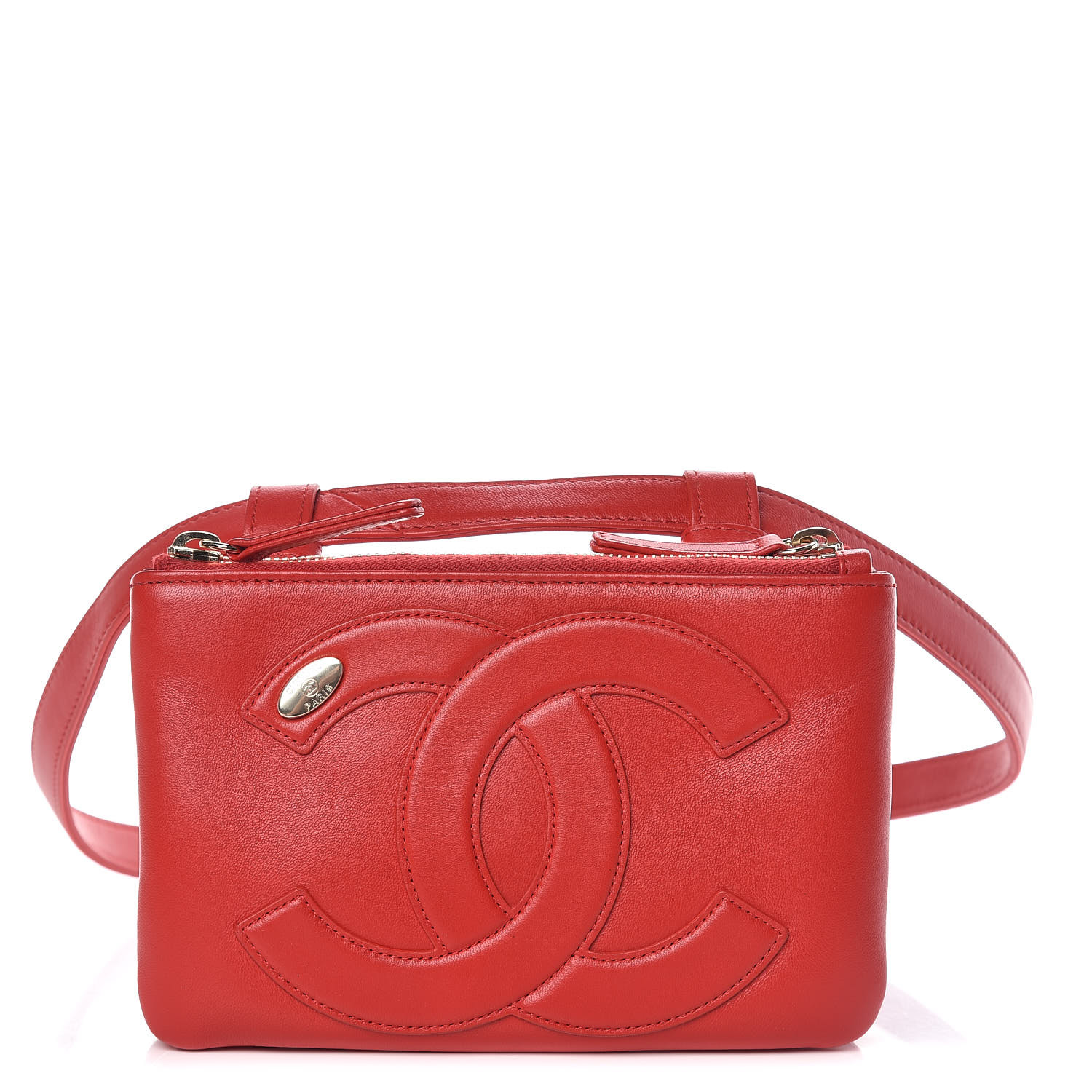 chanel red belt bag