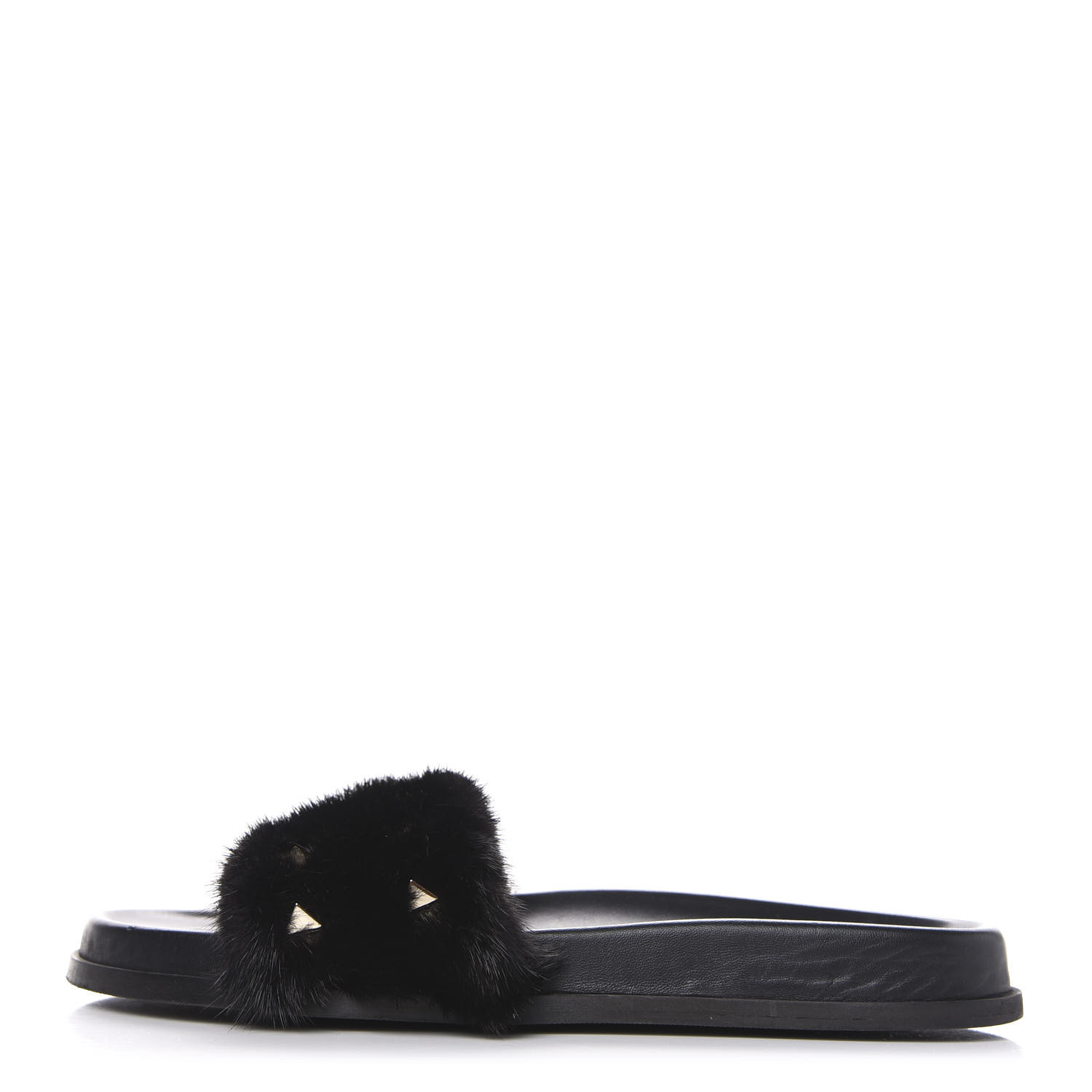 valentino mink fur slides